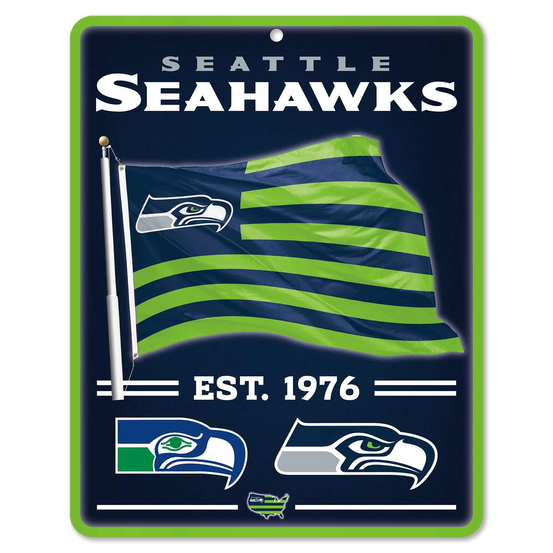 WinCraft Seattle Seahawks Americana Banner Flag Sign - Sports Collectibles, Sports Memorabilia, Sports Fan Shop, Sports Gifts