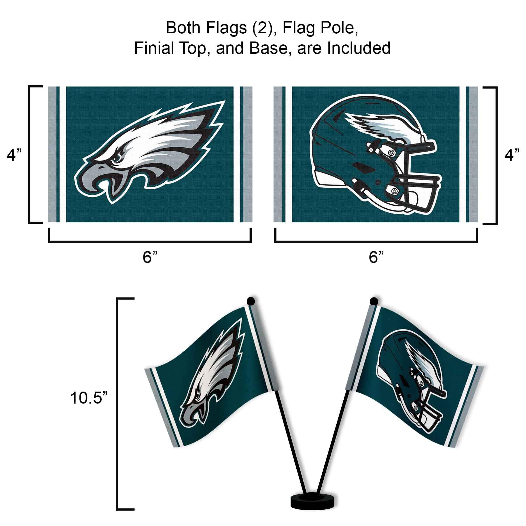 WinCraft Philadelphia Eagles Desk and Table Top Flags - Sports Collectibles, Sports Memorabilia, Sports Fan Shop, Sports Gifts
