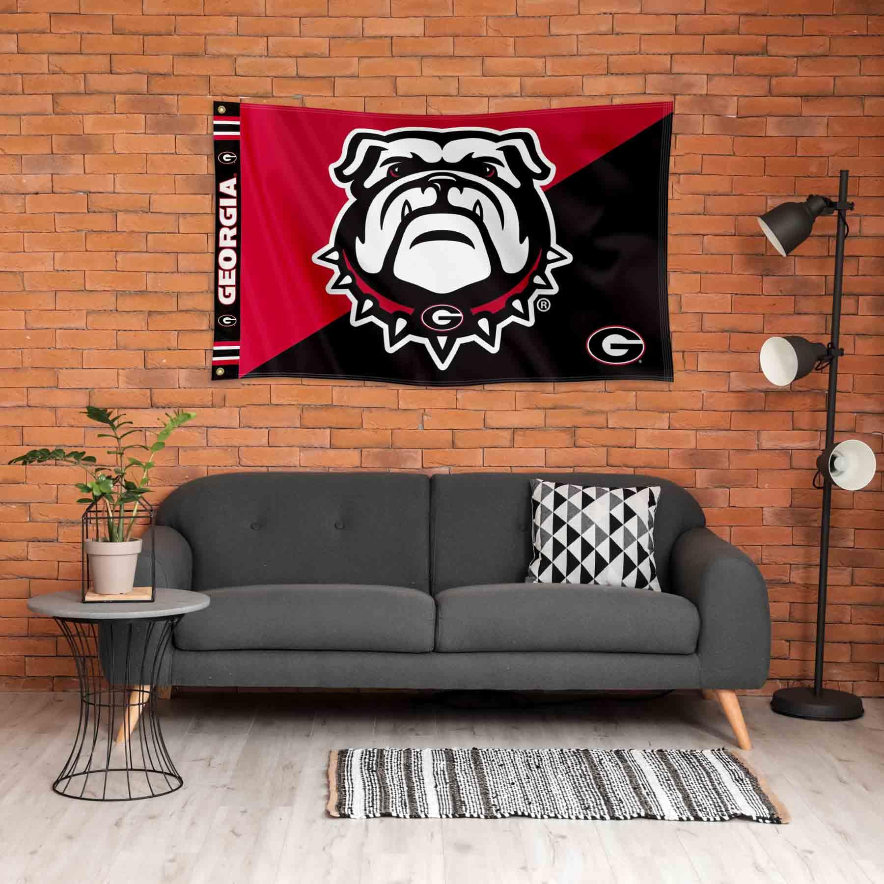 College Flags & Banners Co. Georgia Bulldogs Bold Logo Premium Flag - Sports Collectibles, Sports Memorabilia, Sports Fan Shop, Sports Gifts