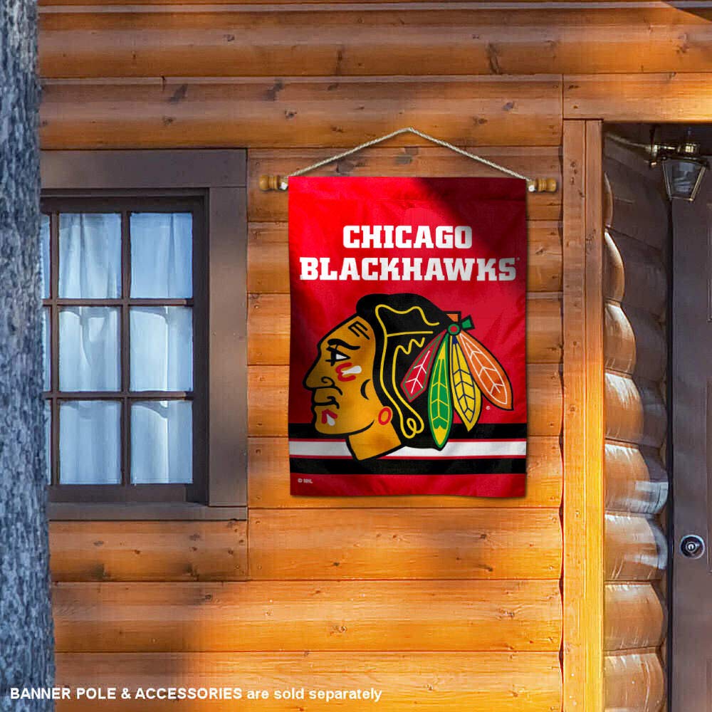 WinCraft Chicago Blackhawks Red Two Sided House Flag - Sports Collectibles, Sports Memorabilia, Sports Fan Shop, Sports Gifts