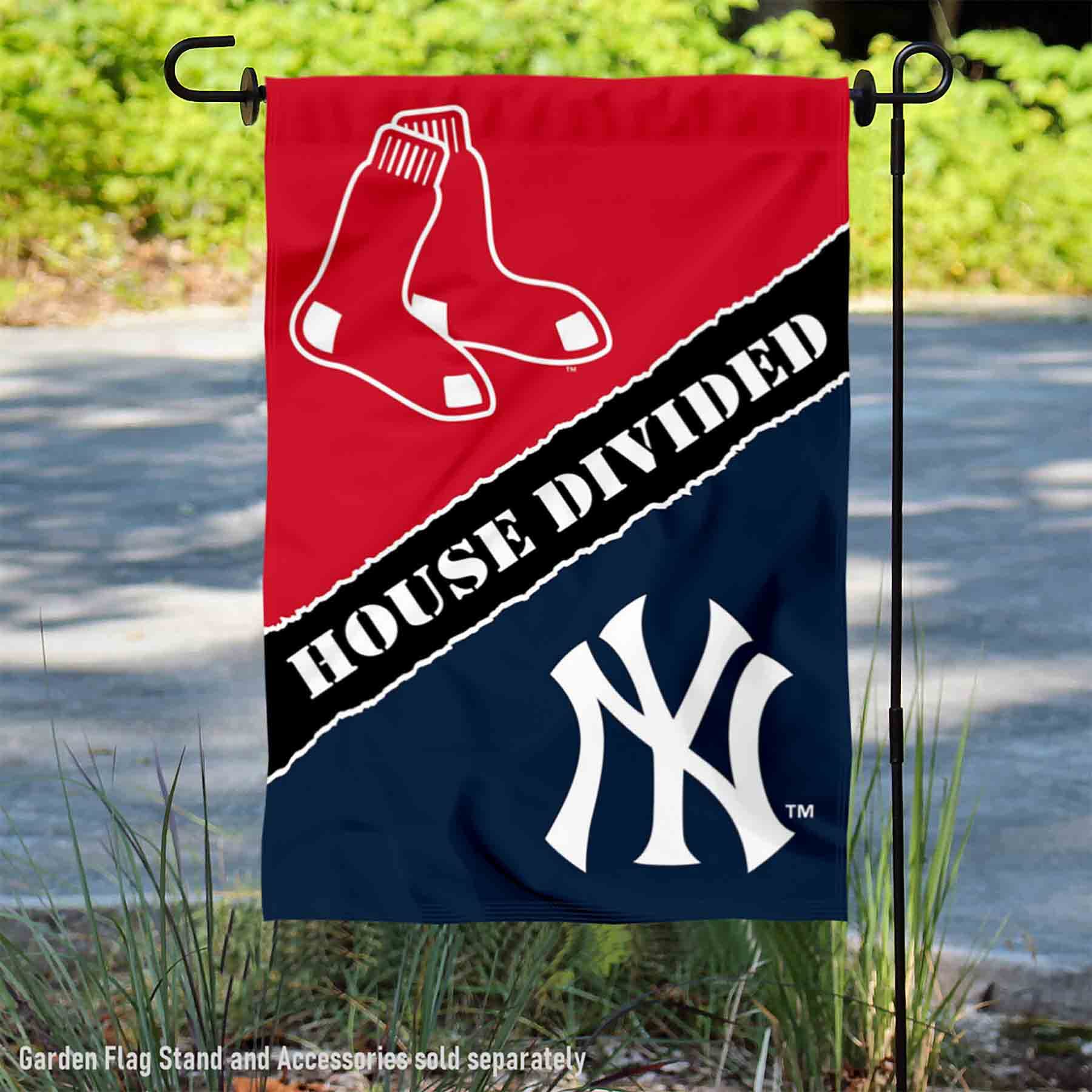 WinCraft House Divided Red Sox and Yankees Double Sided Garden Flag - Sports Collectibles, Sports Memorabilia, Sports Fan Shop, Sports Gifts