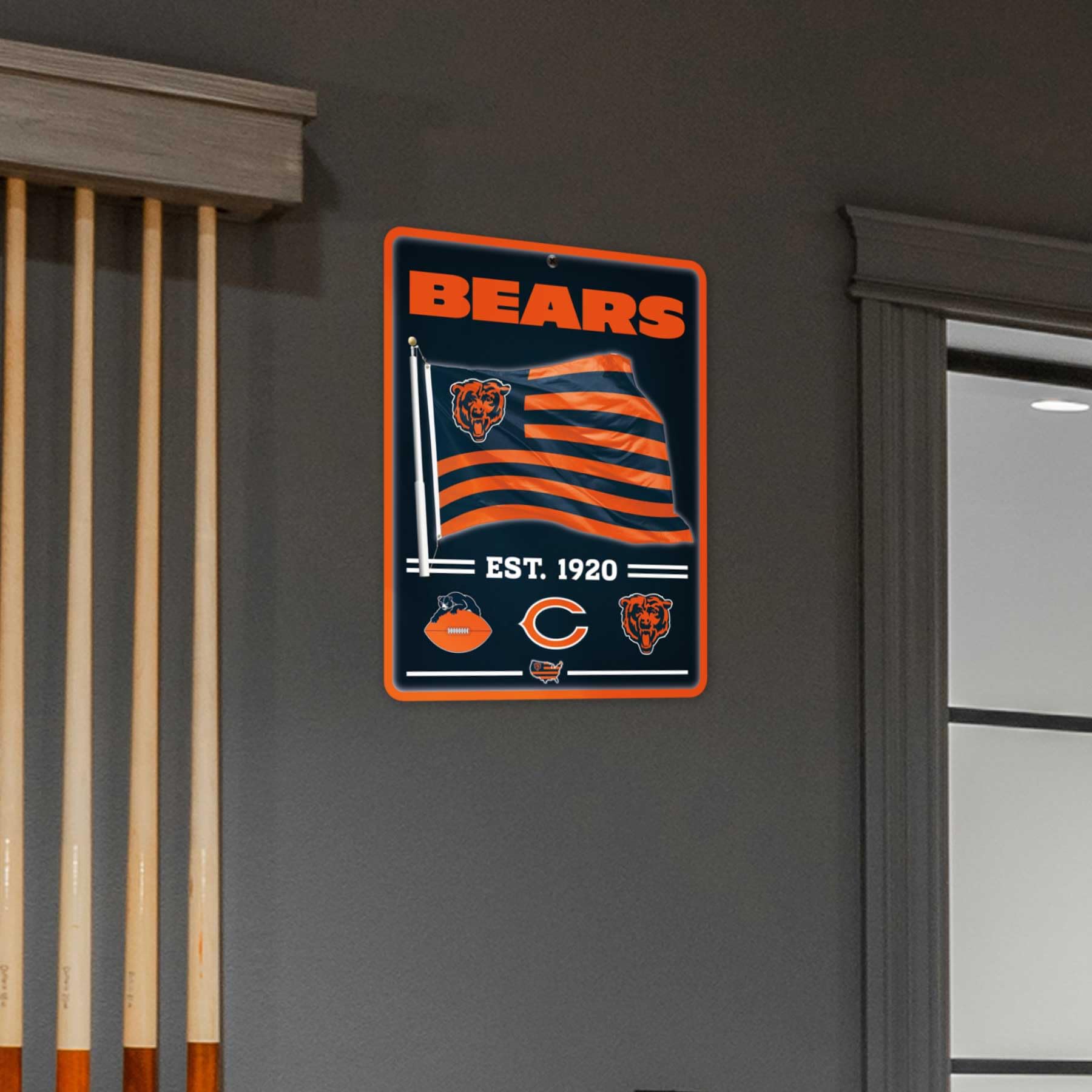 WinCraft Chicago Bears Americana Banner Flag Sign - Sports Collectibles, Sports Memorabilia, Sports Fan Shop, Sports Gifts