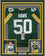 Framed Autographed/Signed AJ A.J. Hawk 35x39 Green Bay Green Football Jersey JSA COA