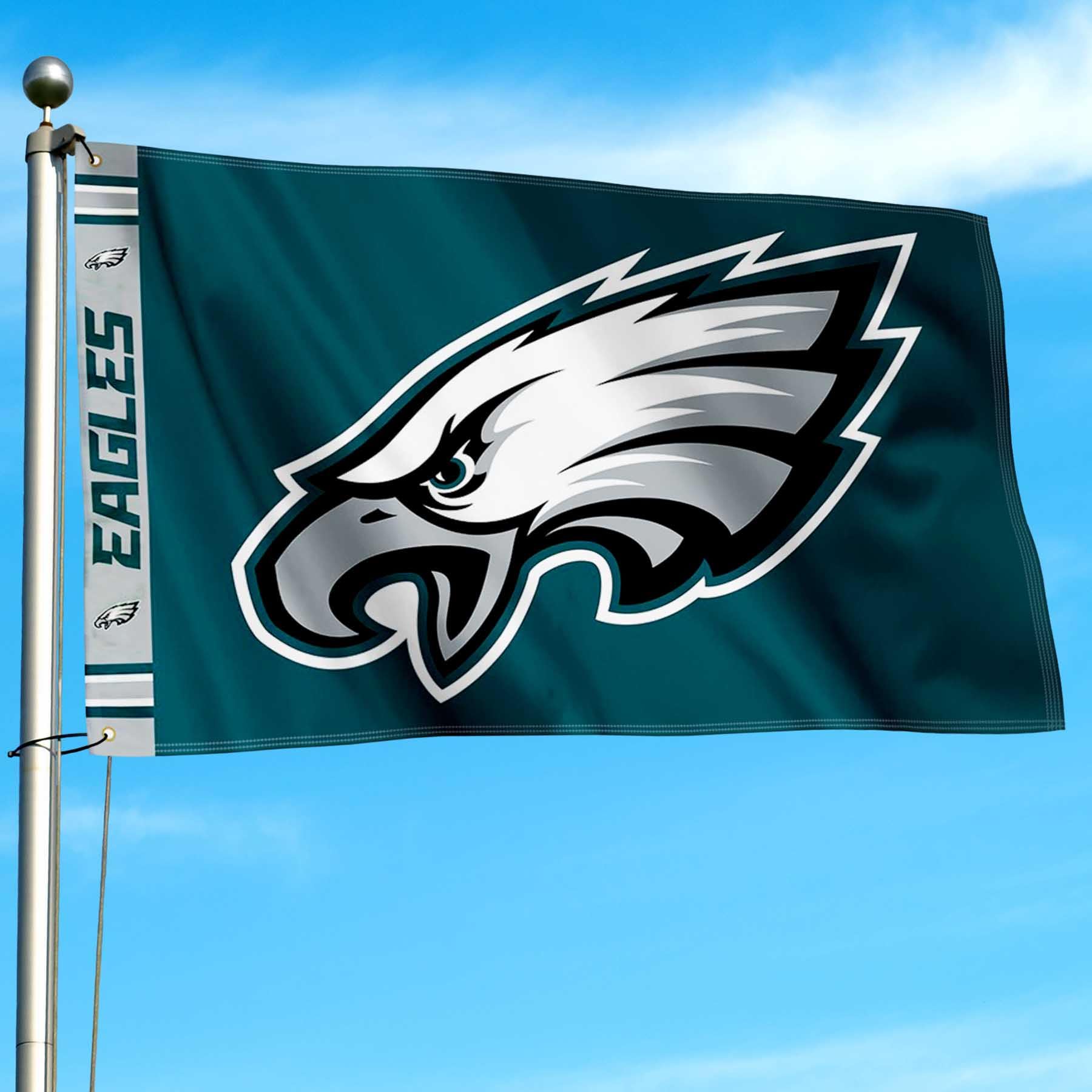 WinCraft Philadelphia Eagles Printed Header 3x5 Foot Banner Flag - Sports Collectibles, Sports Memorabilia, Sports Fan Shop, Sports Gifts