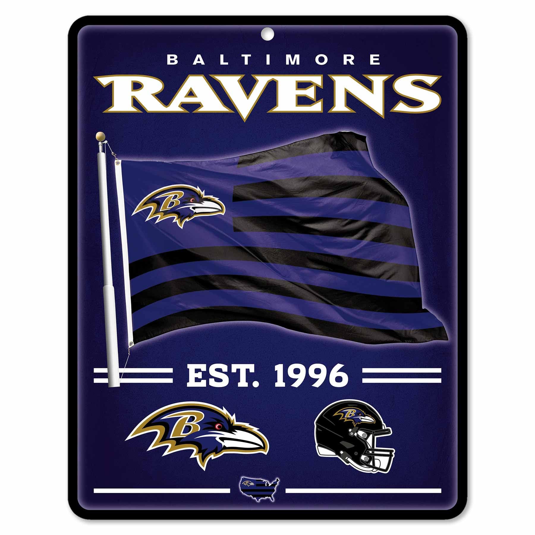 WinCraft Baltimore Ravens Americana Banner Flag Sign - Sports Collectibles, Sports Memorabilia, Sports Fan Shop, Sports Gifts