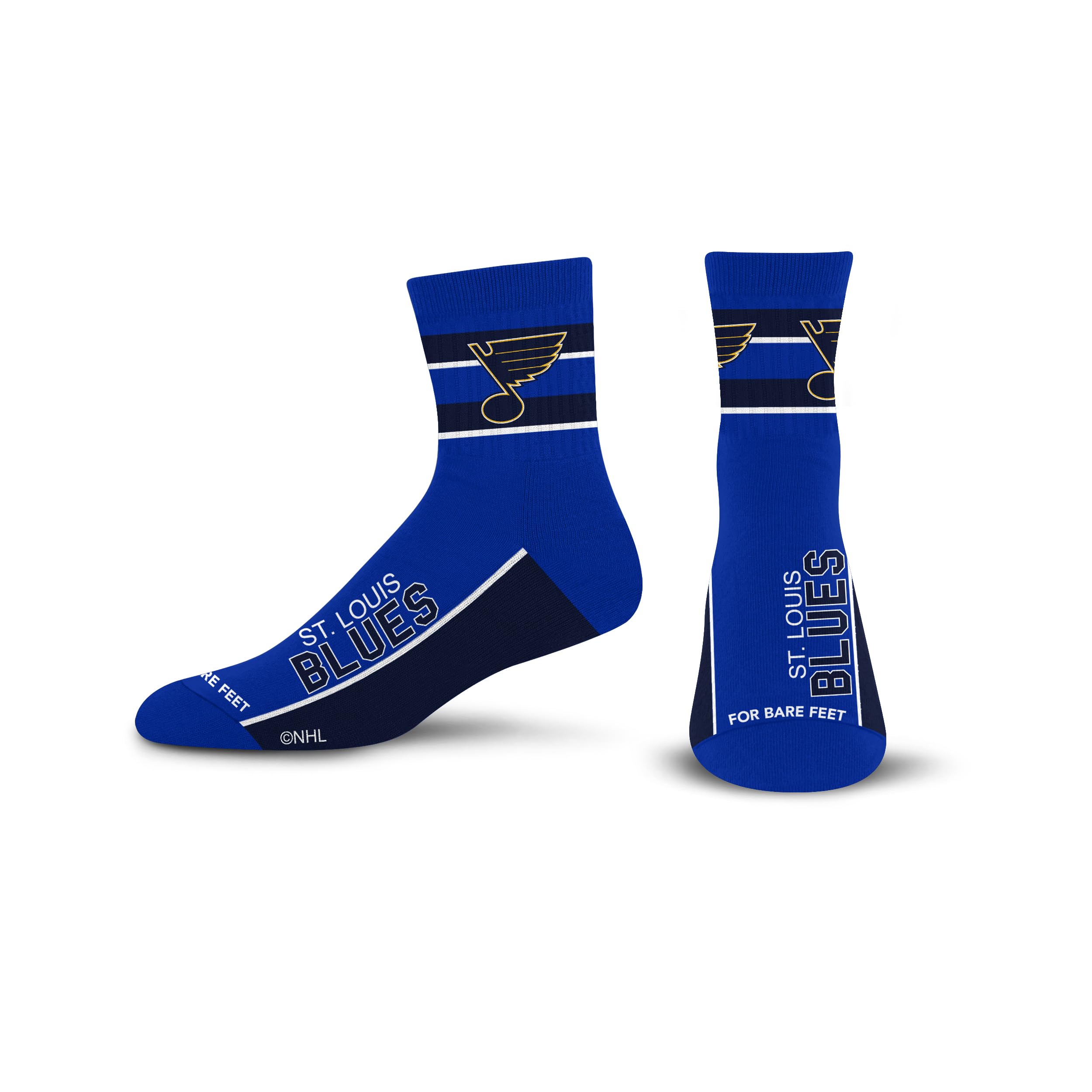 For Bare Feet NHL ST. LOUIS BLUES Lil' Deuce Quarter Sock Team Color Large - Sports Gifts, Sports Memorabilia, Sports Collectibles, Fan Shop