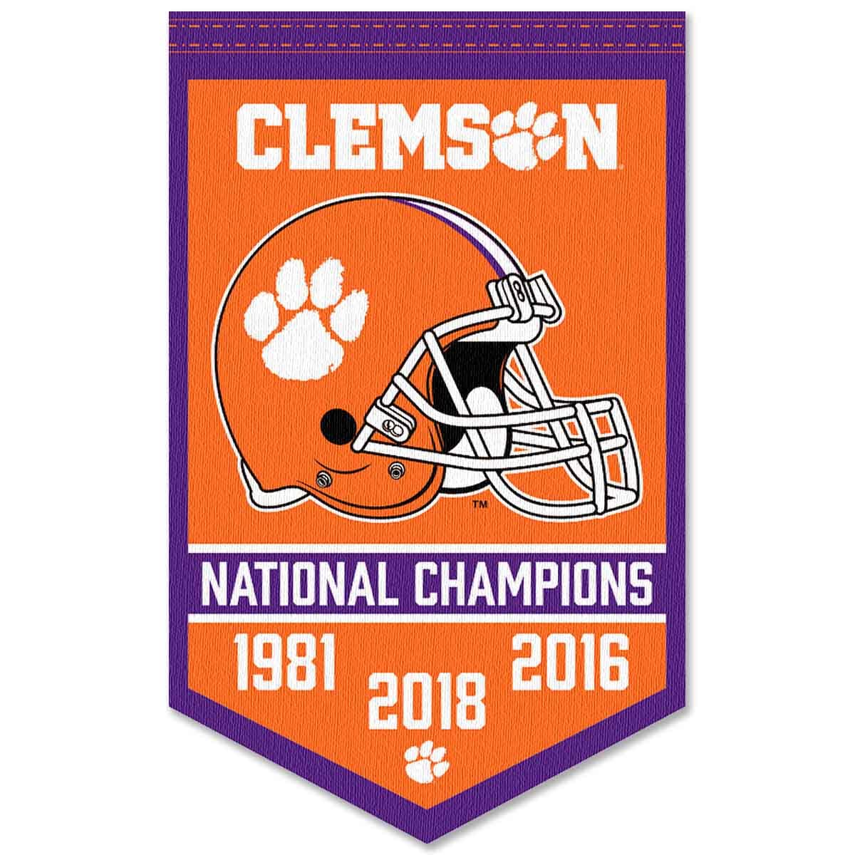 Clemson Tigers Football National Champions Banner - Sports Collectibles, Sports Memorabilia, Sports Fan Shop, Sports Gifts