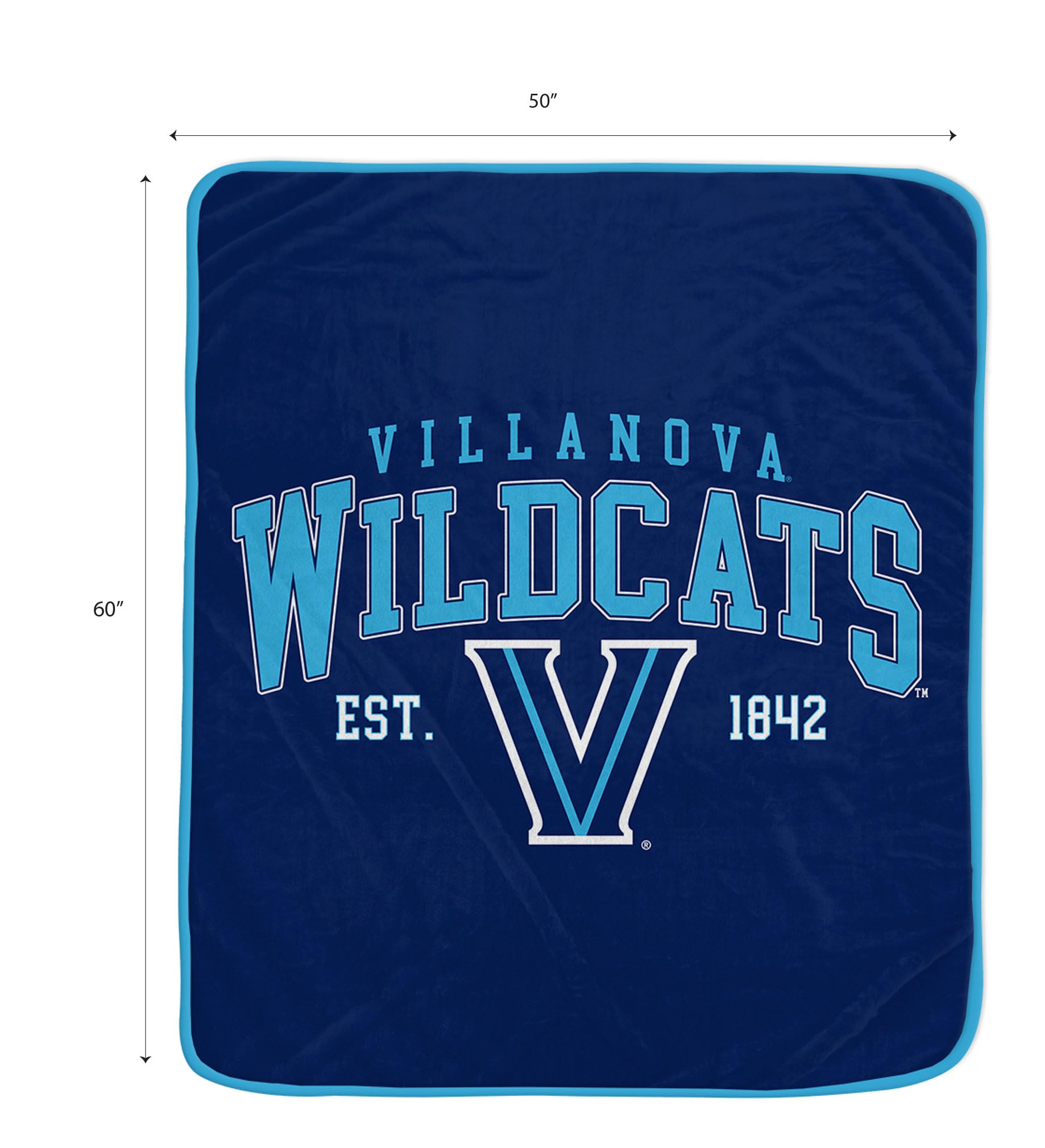 NCAA Villanova Wildcats Vintage Arch Block Ultra Soft Blanket - Sports Gifts, Sports Memorabilia, Sports Collectibles, Fan Shop