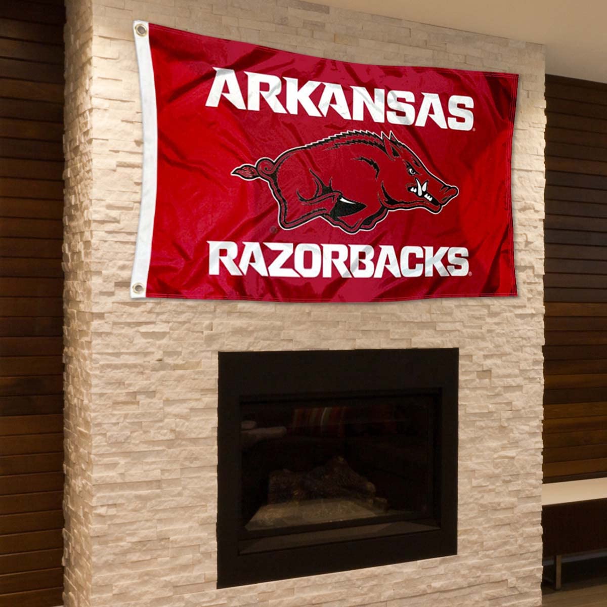 College Flags & Banners Co. Arkansas Razorbacks Small 2'x3' Flag and USA 3x5 Flag Set - Sports Collectibles, Sports Memorabilia, Sports Fan Shop, Sports Gifts