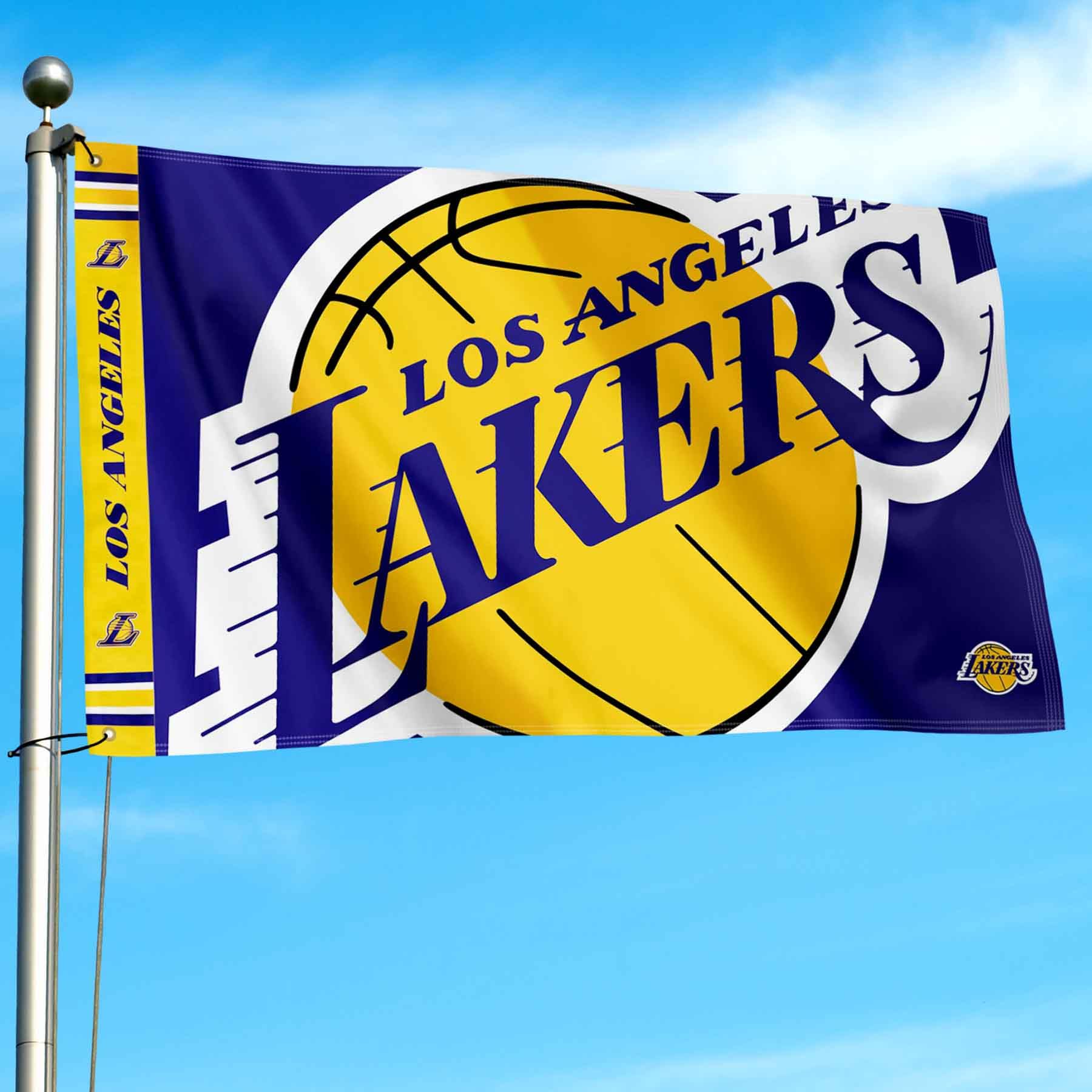 WinCraft Los Angeles Lakers Printed Header 3x5 Premium Banner Flag - Sports Collectibles, Sports Memorabilia, Sports Fan Shop, Sports Gifts