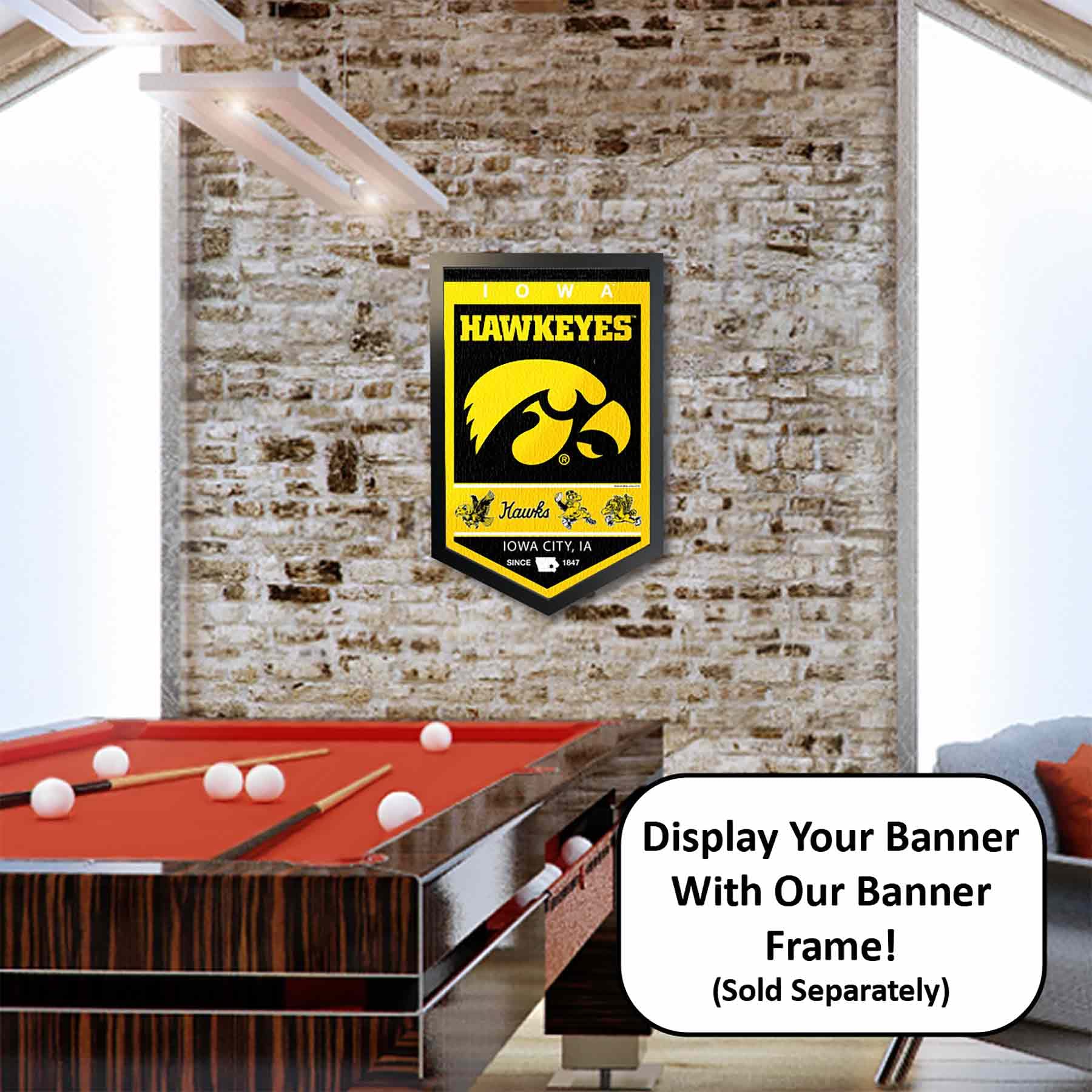 College Flags & Banners Co. Hawkeyes Heritage History Banner Pennant - Sports Collectibles, Sports Memorabilia, Sports Fan Shop, Sports Gifts