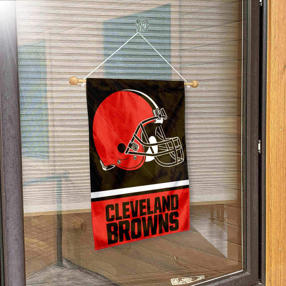 Cleveland Browns Banner Window Wall Hanging Flag with Suction Cup - Sports Collectibles, Sports Memorabilia, Sports Fan Shop, Sports Gifts
