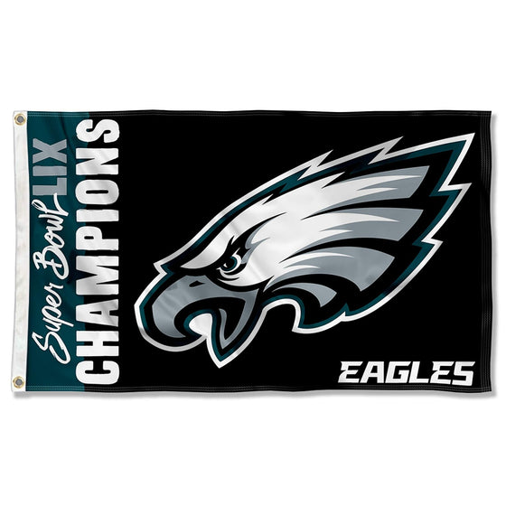 WinCraft Philadelphia Eagles Super Bowl LIX Champions Flag Outdoor Indoor 3x5 Foot Banner - Sports Collectibles, Sports Memorabilia, Sports Fan Shop, Sports Gifts