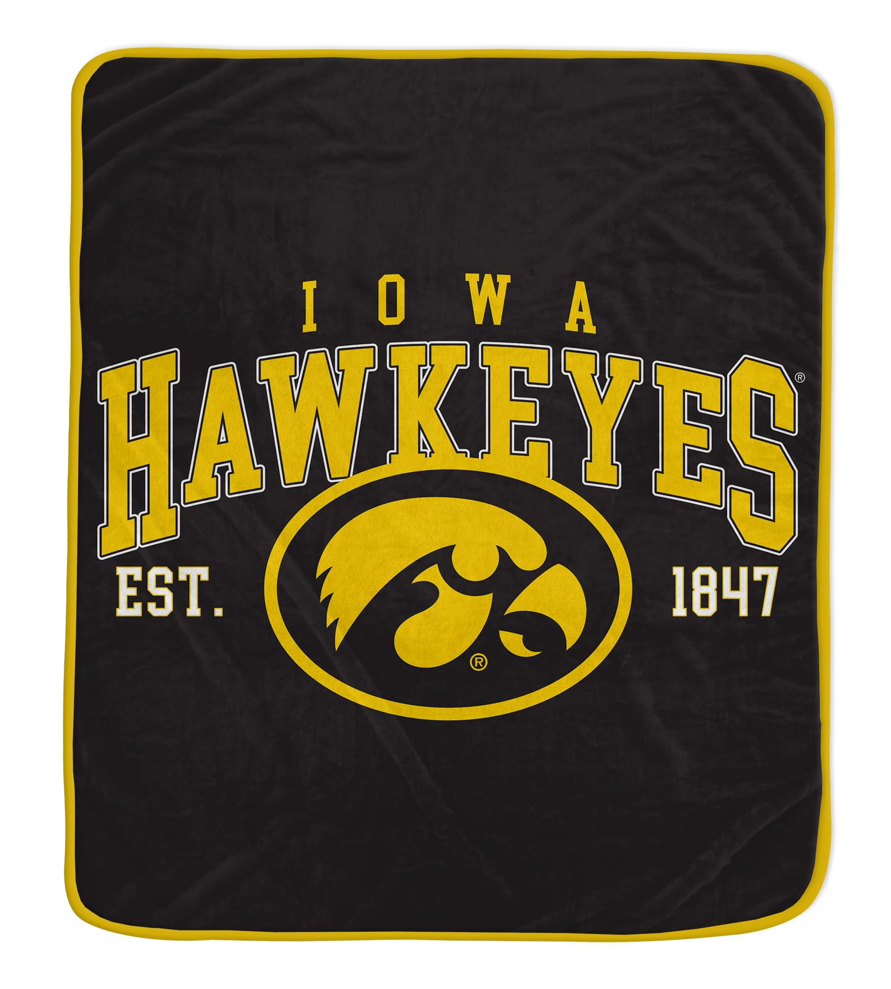 NCAA Iowa Hawkeyes Vintage Arch Block Ultra Soft Blanket - Sports Gifts, Sports Memorabilia, Sports Collectibles, Fan Shop