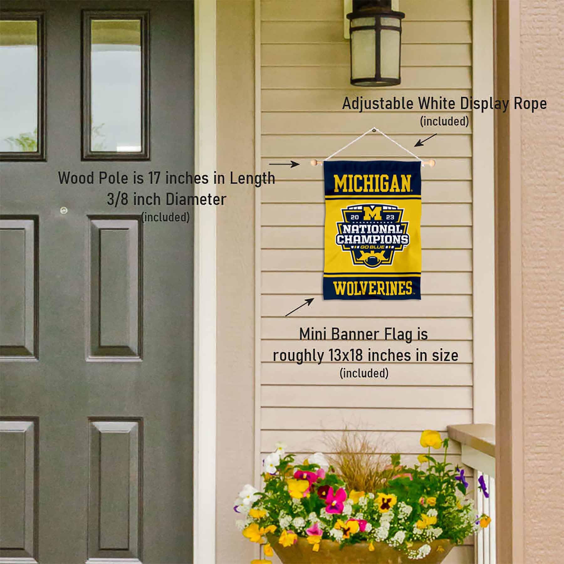 College Flags & Banners Co. Michigan Team University Wolverines 12 Time 2023 Football National Champions Banner for Windows Doors and Walls - Sports Collectibles, Sports Memorabilia, Sports Fan Shop, Sports Gifts