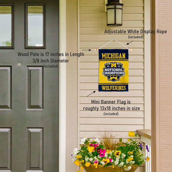 College Flags & Banners Co. Michigan Team University Wolverines 12 Time 2023 Football National Champions Banner for Windows Doors and Walls - Sports Collectibles, Sports Memorabilia, Sports Fan Shop, Sports Gifts