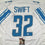 Autographed/Signed D'Andre Swift Detroit White Football Jersey JSA COA