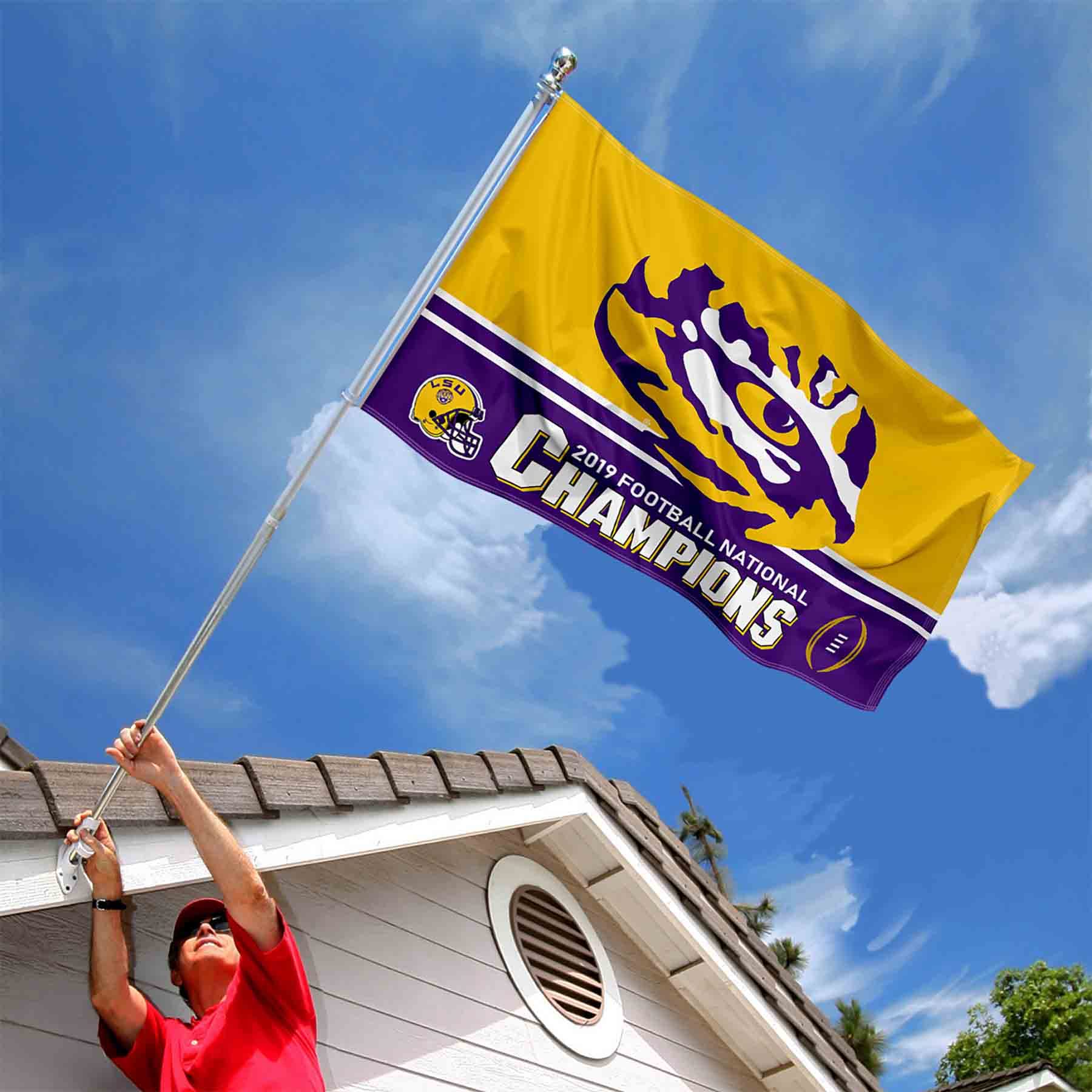 College Flags & Banners Co. Louisiana State LSU Tigers 2019 2020 Football National Champions Flag - Sports Gifts, Sports Memorabilia, Sports Collectibles, Fan Shop
