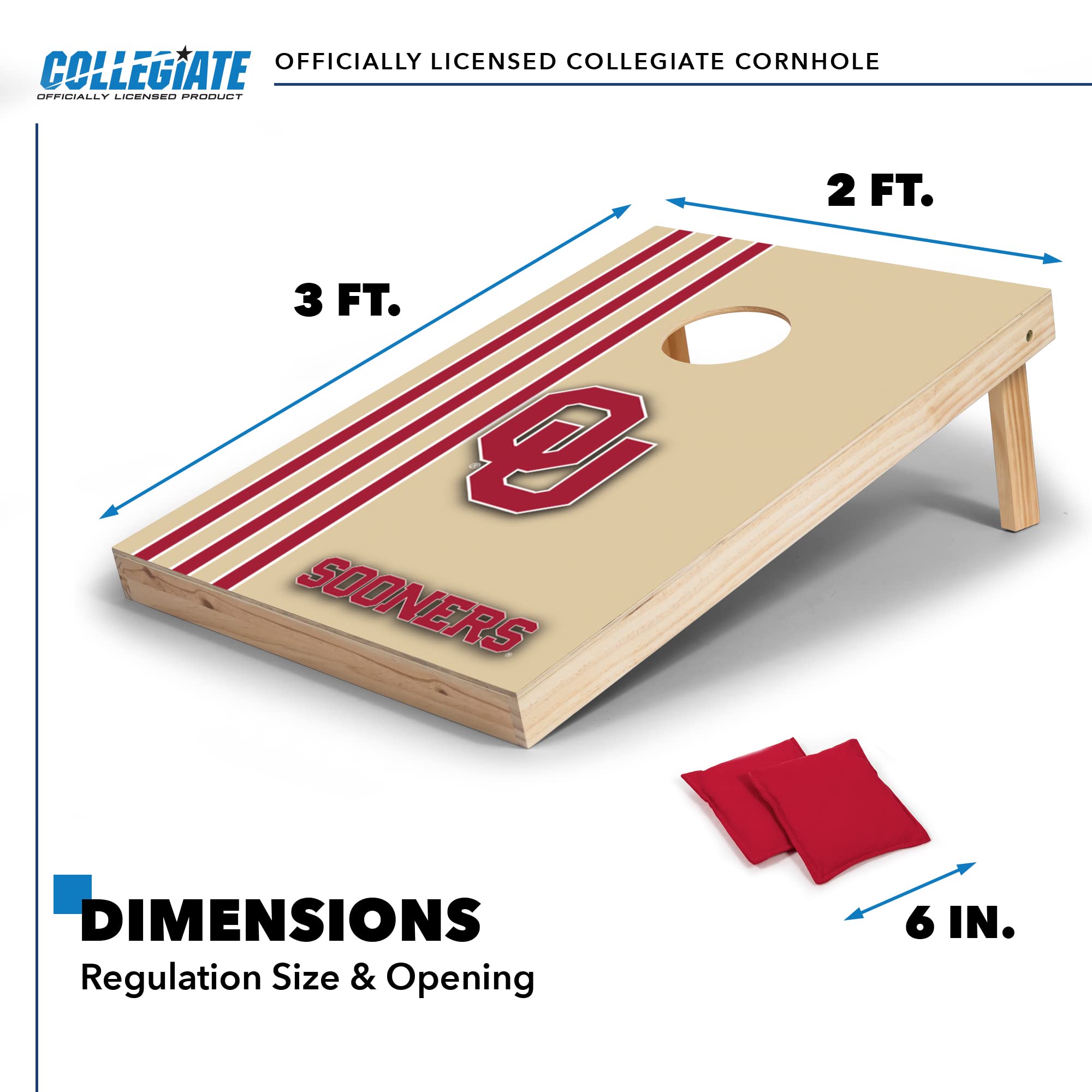 Wild Sports 2' x 3' Set with Direct Print HD Team Graphics – Great Gift for Any NCAA Fan! Bean Bag Toss Family Outdoor Games – Oklahoma Sooners - Sports Collectibles, Sports Memorabilia, Sports Fan Shop, Sports Gifts