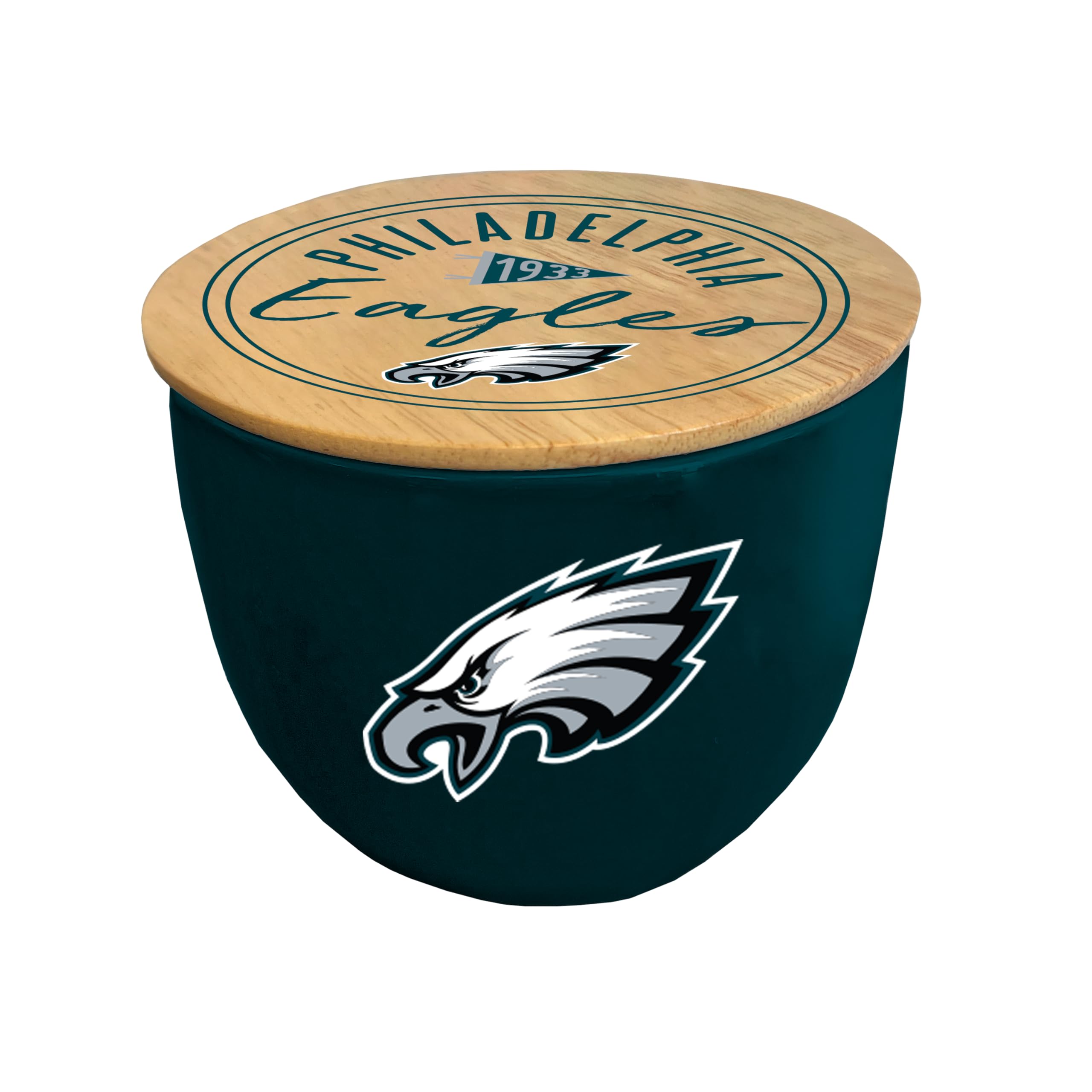 NFL Philadelphia Eagles Script Circle Logo Ceramic Candle - Sports Gifts, Sports Memorabilia, Sports Collectibles, Fan Shop
