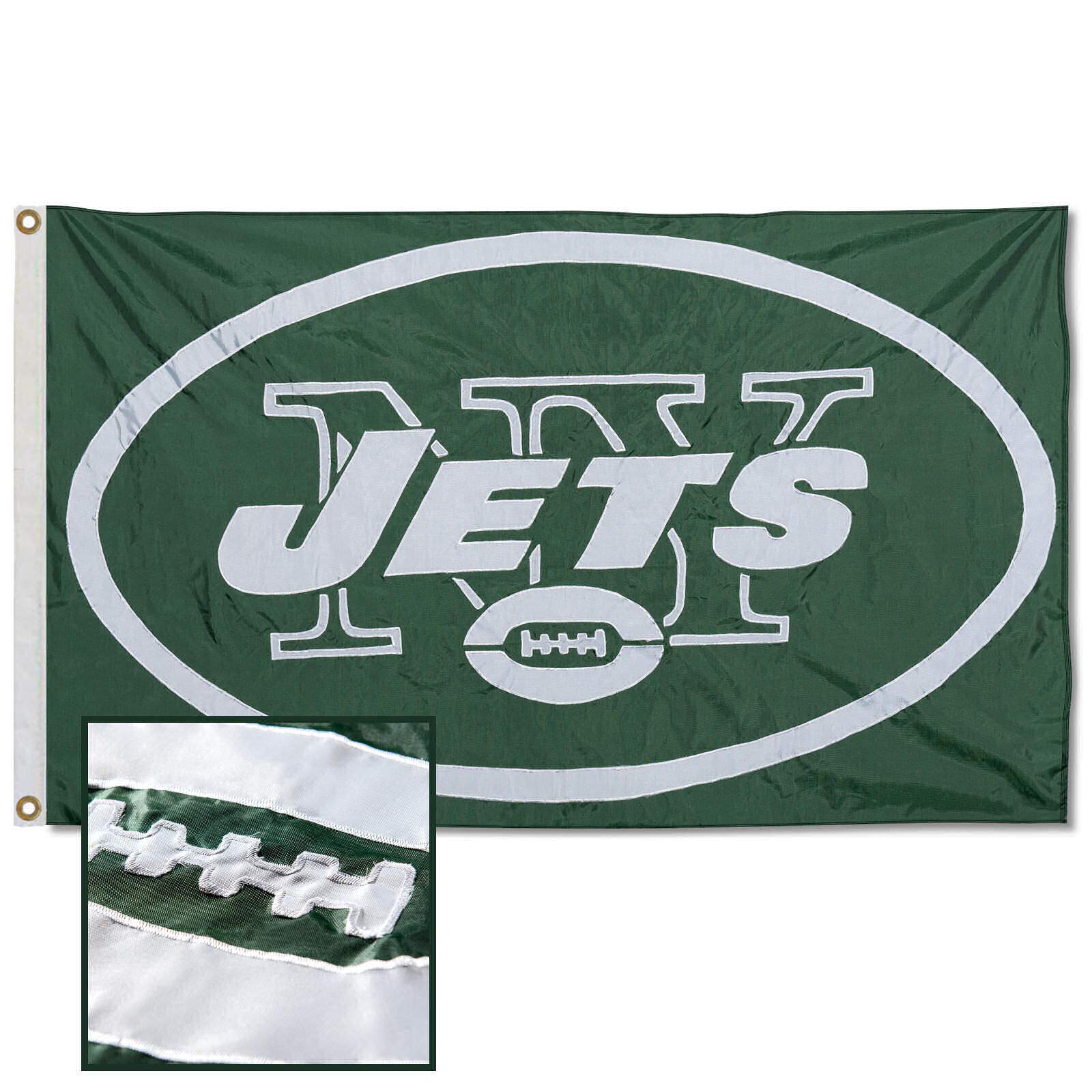 WinCraft New York Jets Embroidered Nylon Flag - Sports Collectibles, Sports Memorabilia, Sports Fan Shop, Sports Gifts