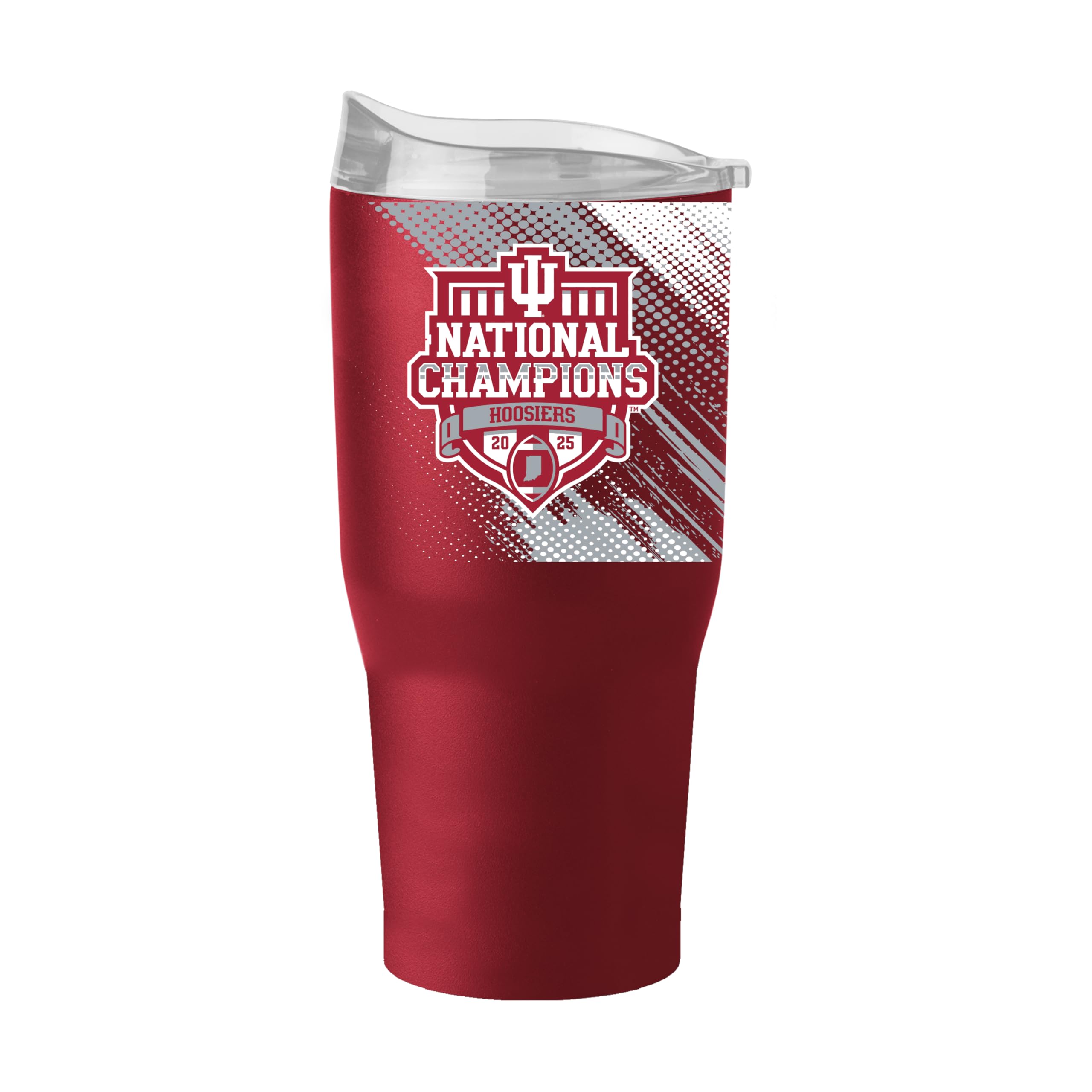 Logo Brands Indiana Hoosiers College Football Playoff National Champions 30 oz Stainless Steel Tumbler - Official CFP Champions Logo, Team Color & Great Gift For Fans - Sports Gifts, Sports Memorabilia, Sports Collectibles, Fan Shop