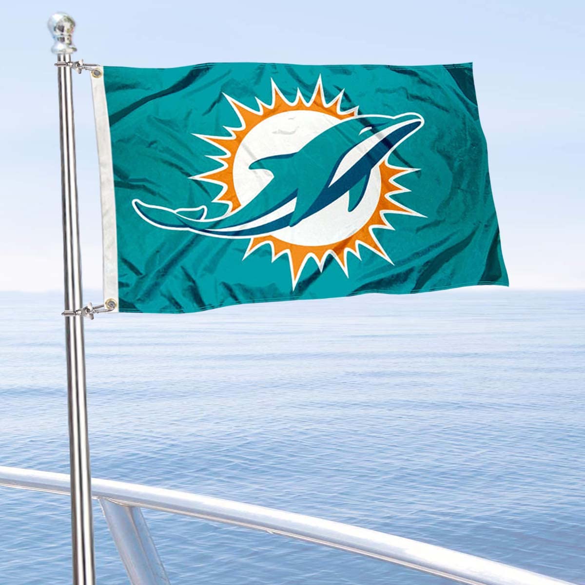 WinCraft Miami Dolphins Boat and Golf Cart Flag - Sports Collectibles, Sports Memorabilia, Sports Fan Shop, Sports Gifts
