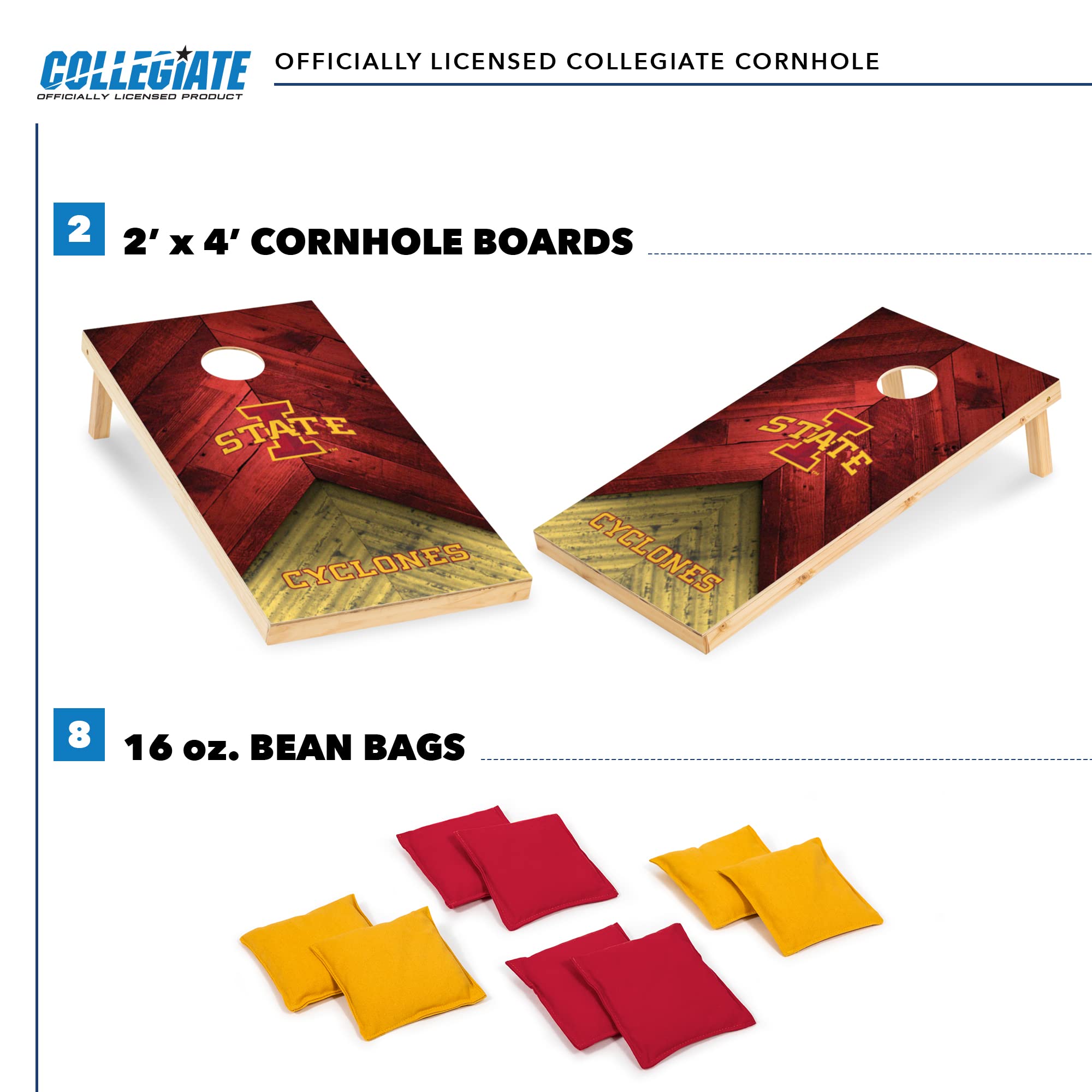 Iowa Hawkeyes 2' x 4' Regulation Size Solid Wood College Cornhole Set with Direct Print HD Team Graphics Great Gift for Any NCAA Fan! Bean Bag Toss Family Outdoor Game - Sports Collectibles, Sports Memorabilia, Sports Fan Shop, Sports Gifts