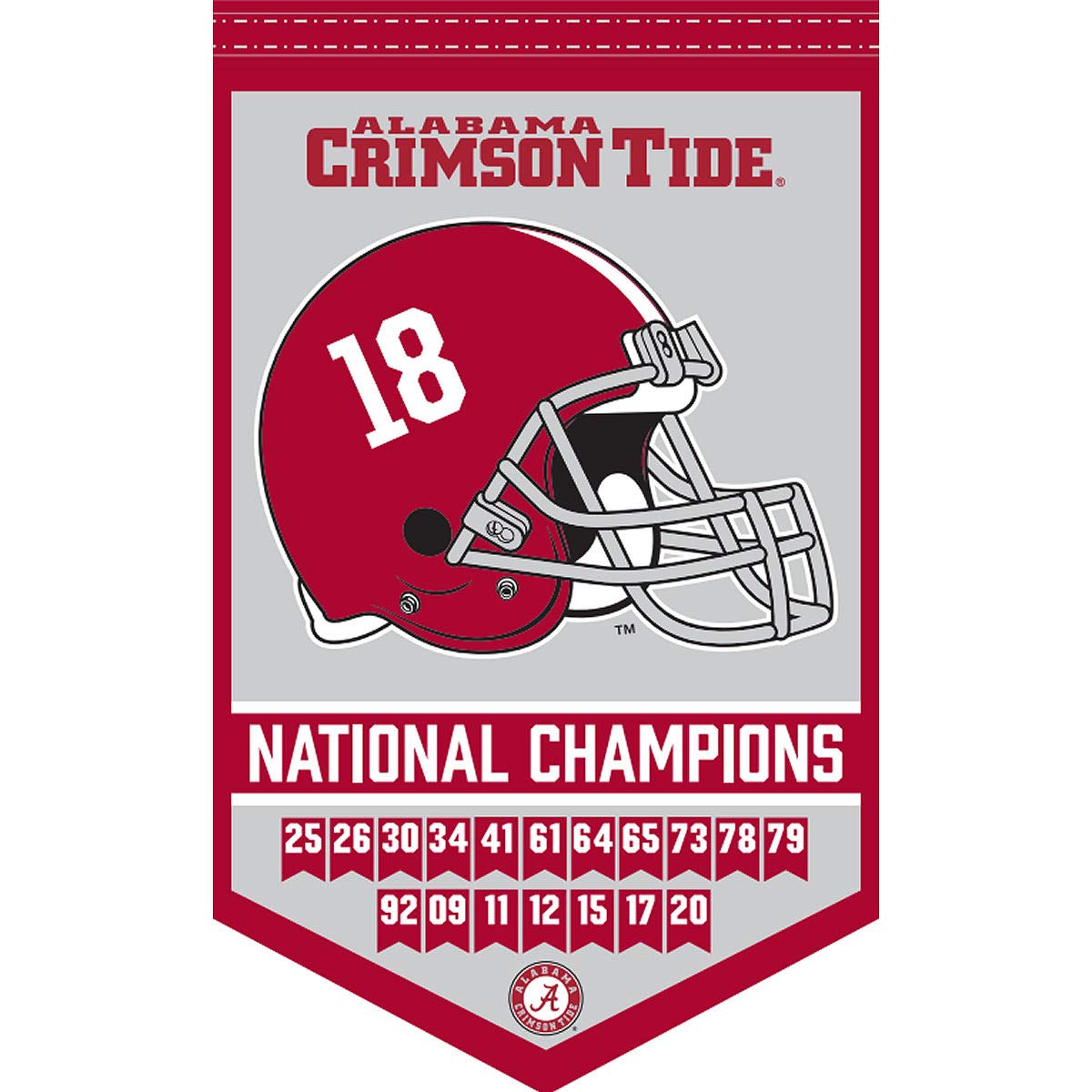 Alabama Crimson Tide 18x Time Football National Champions Banner - Sports Collectibles, Sports Memorabilia, Sports Fan Shop, Sports Gifts