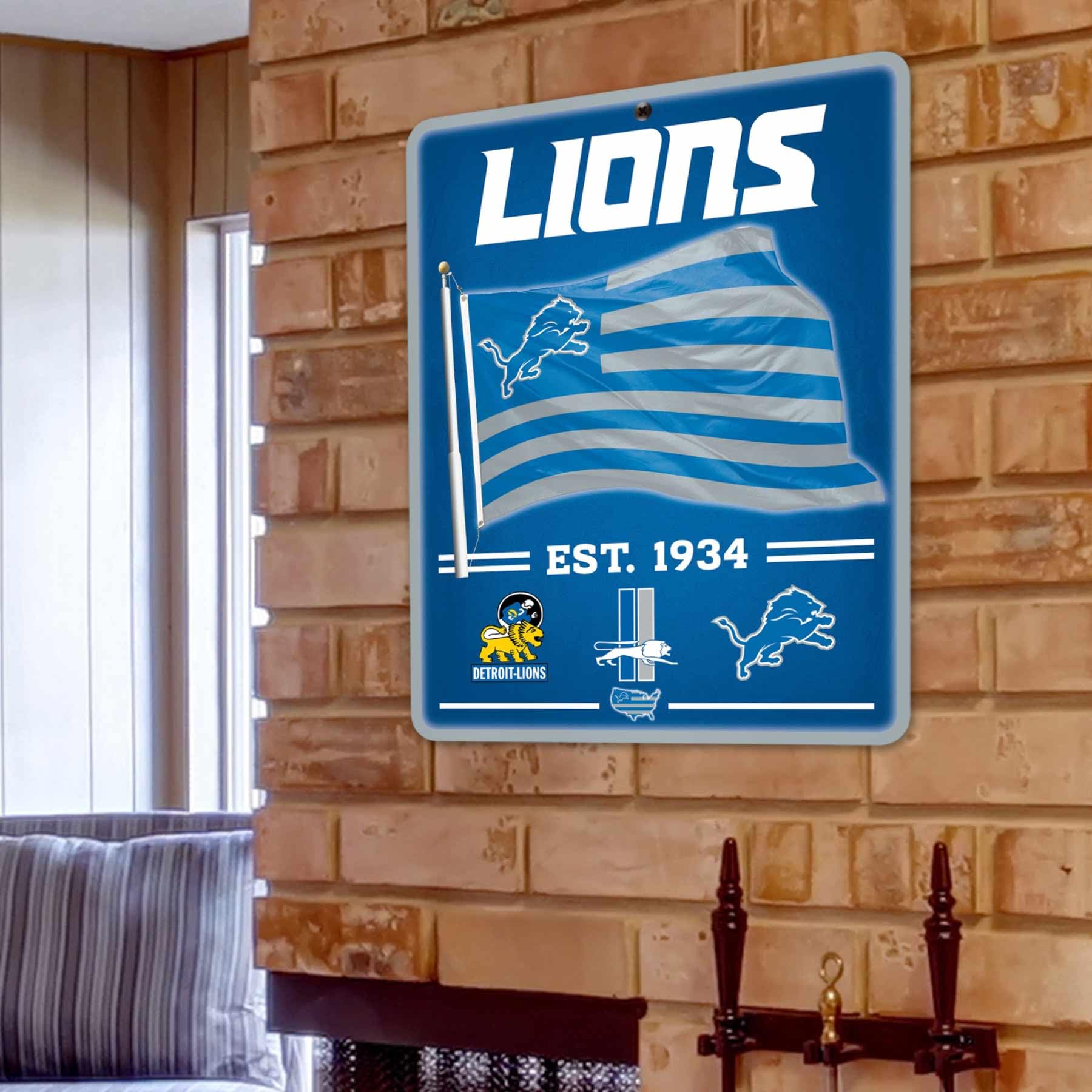 WinCraft Detroit Lions Americana Banner Flag Sign - Sports Collectibles, Sports Memorabilia, Sports Fan Shop, Sports Gifts