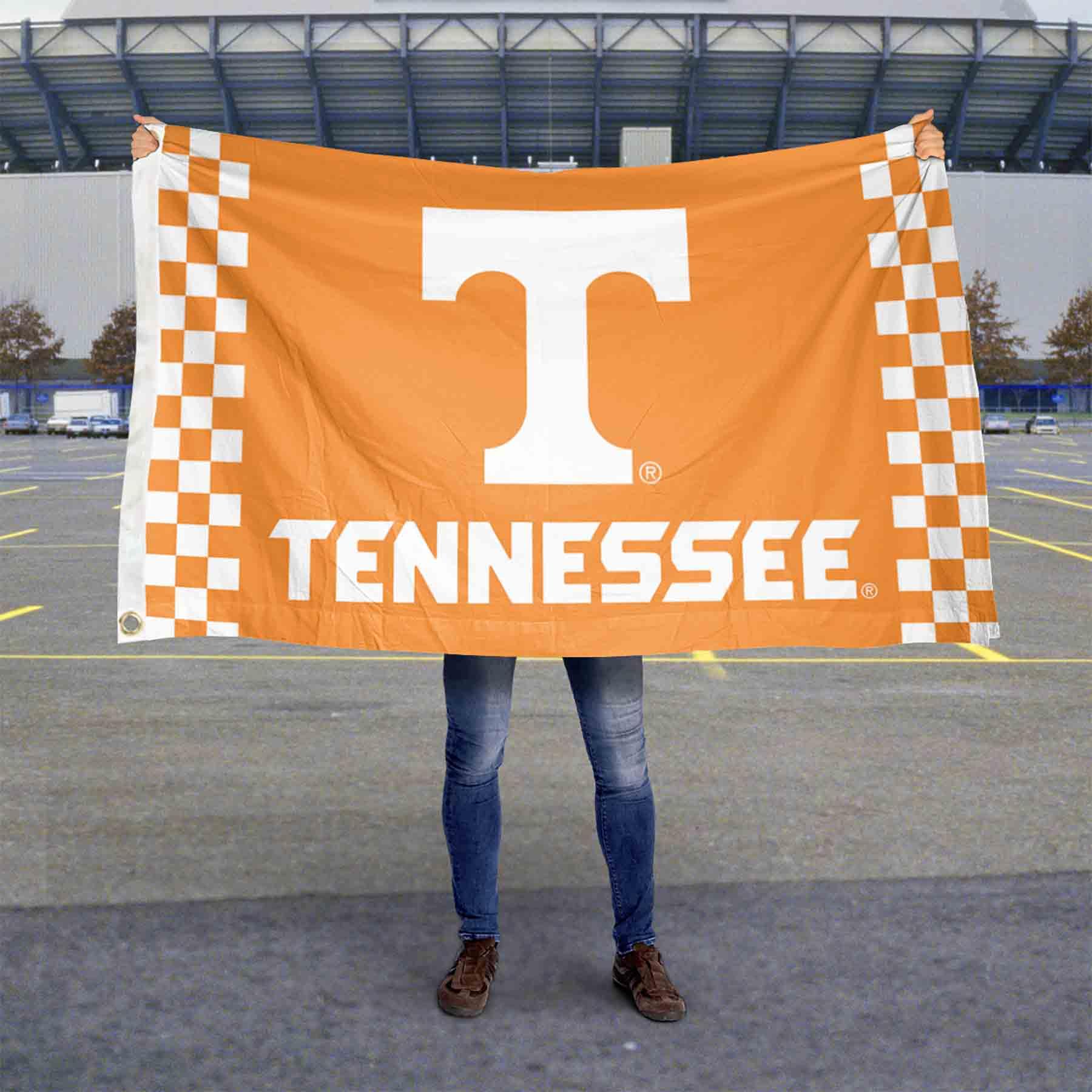 Tennessee Volunteers Checkerboard Large Grommet Banner Flag - Sports Collectibles, Sports Memorabilia, Sports Fan Shop, Sports Gifts