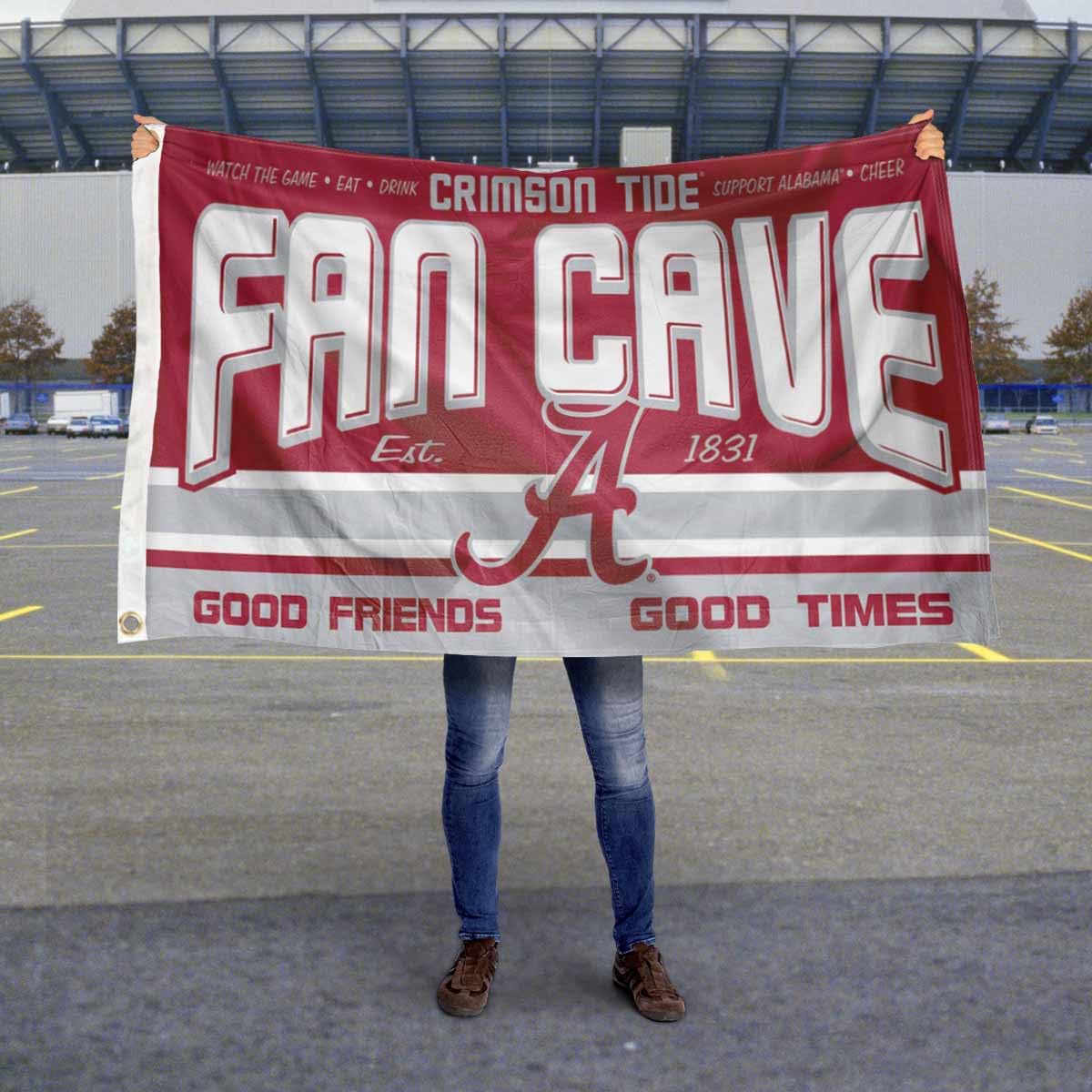 Alabama Crimson Tide Fan Man Cave Banner Flag - Sports Collectibles, Sports Memorabilia, Sports Fan Shop, Sports Gifts