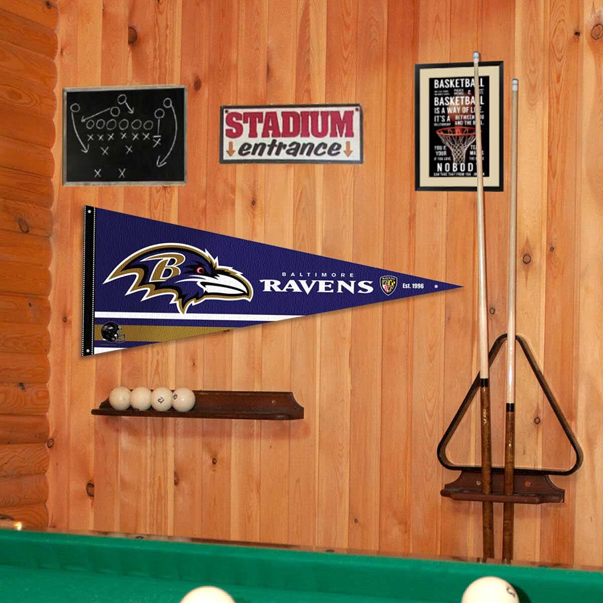 Baltimore Ravens Pennant Banner and Wall Tack Pads - Sports Collectibles, Sports Memorabilia, Sports Fan Shop, Sports Gifts