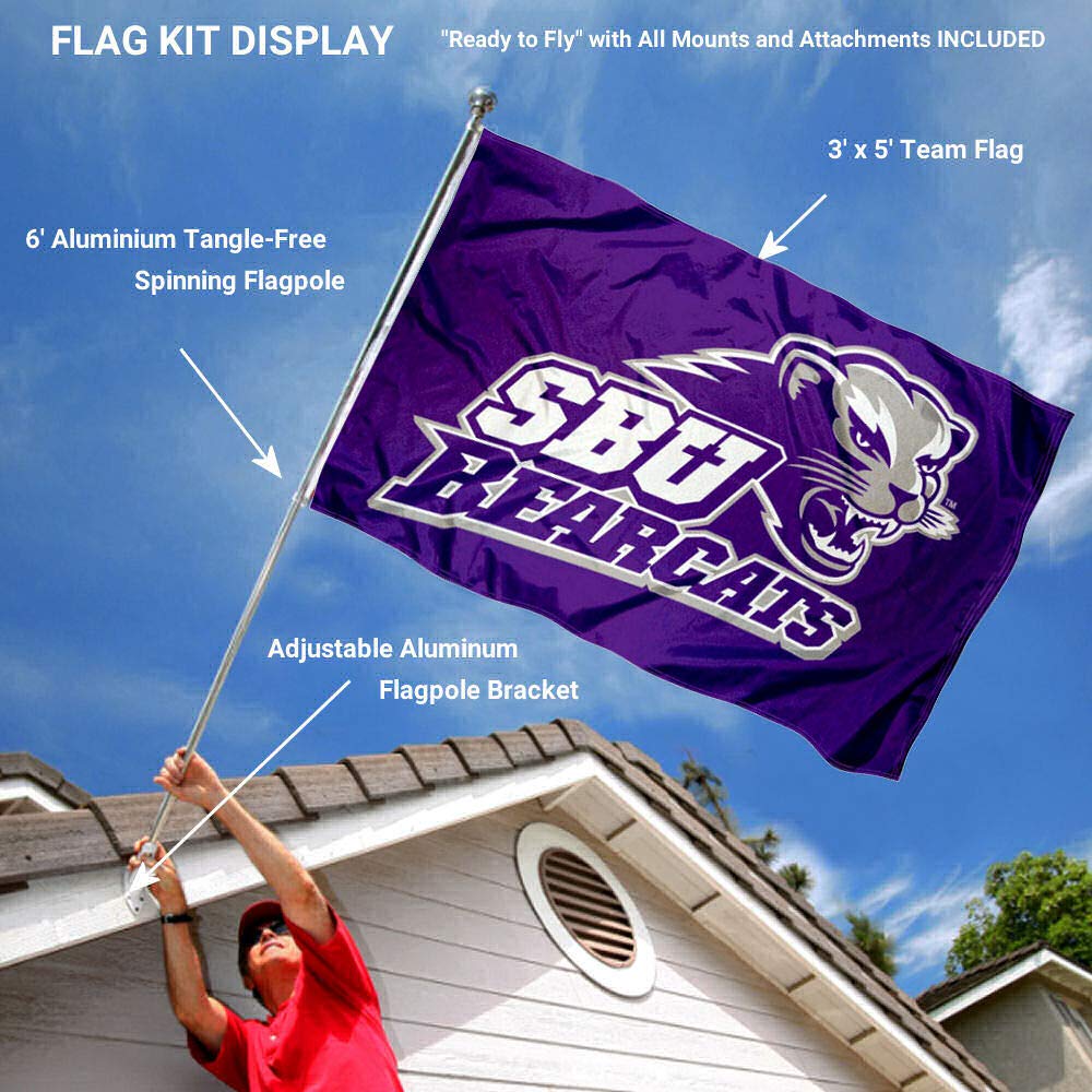 College Flags & Banners Co. Southwest Baptist University Flag and Pole Bracket Mount Bundle - Sports Collectibles, Sports Memorabilia, Sports Fan Shop, Sports Gifts