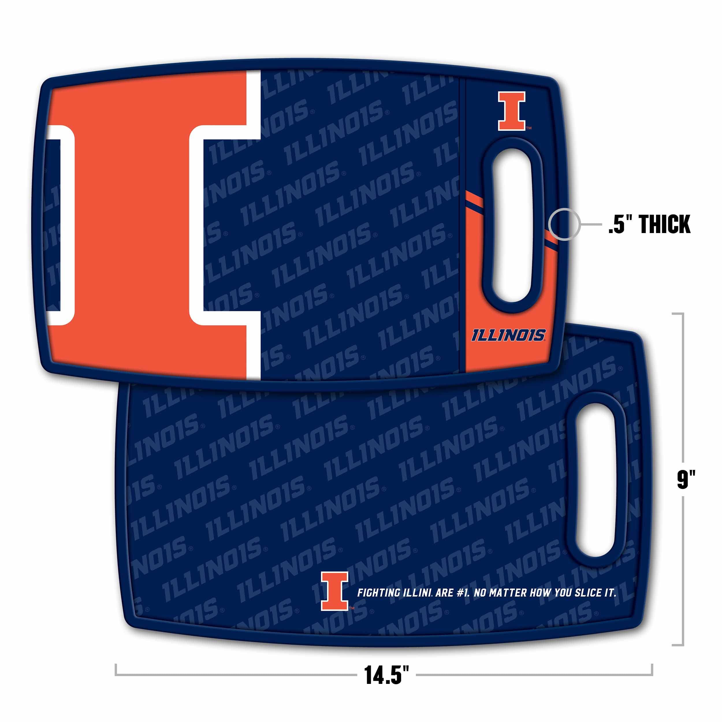 YouTheFan NCAA Illinois Fighting Illini Logo Series Cutting Board - Sports Collectibles, Sports Memorabilia, Sports Fan Shop, Sports Gifts