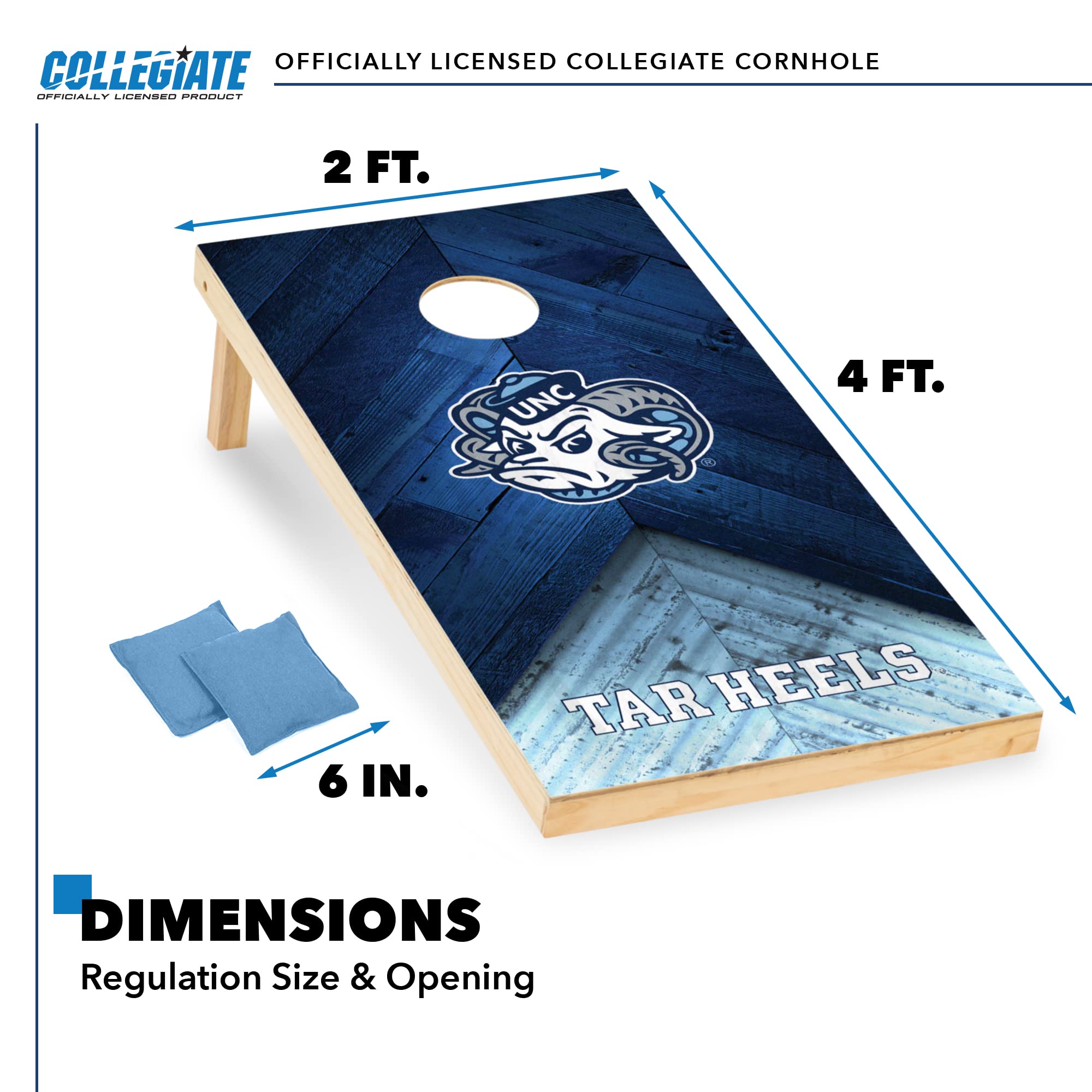 Wild Sports 2' x 4' Regulation Size College Set with Direct Print HD Team Graphics Great Gift for Any NCAA Fan! Bean Bag Toss Family Outdoor Game - Sports Collectibles, Sports Memorabilia, Sports Fan Shop, Sports Gifts