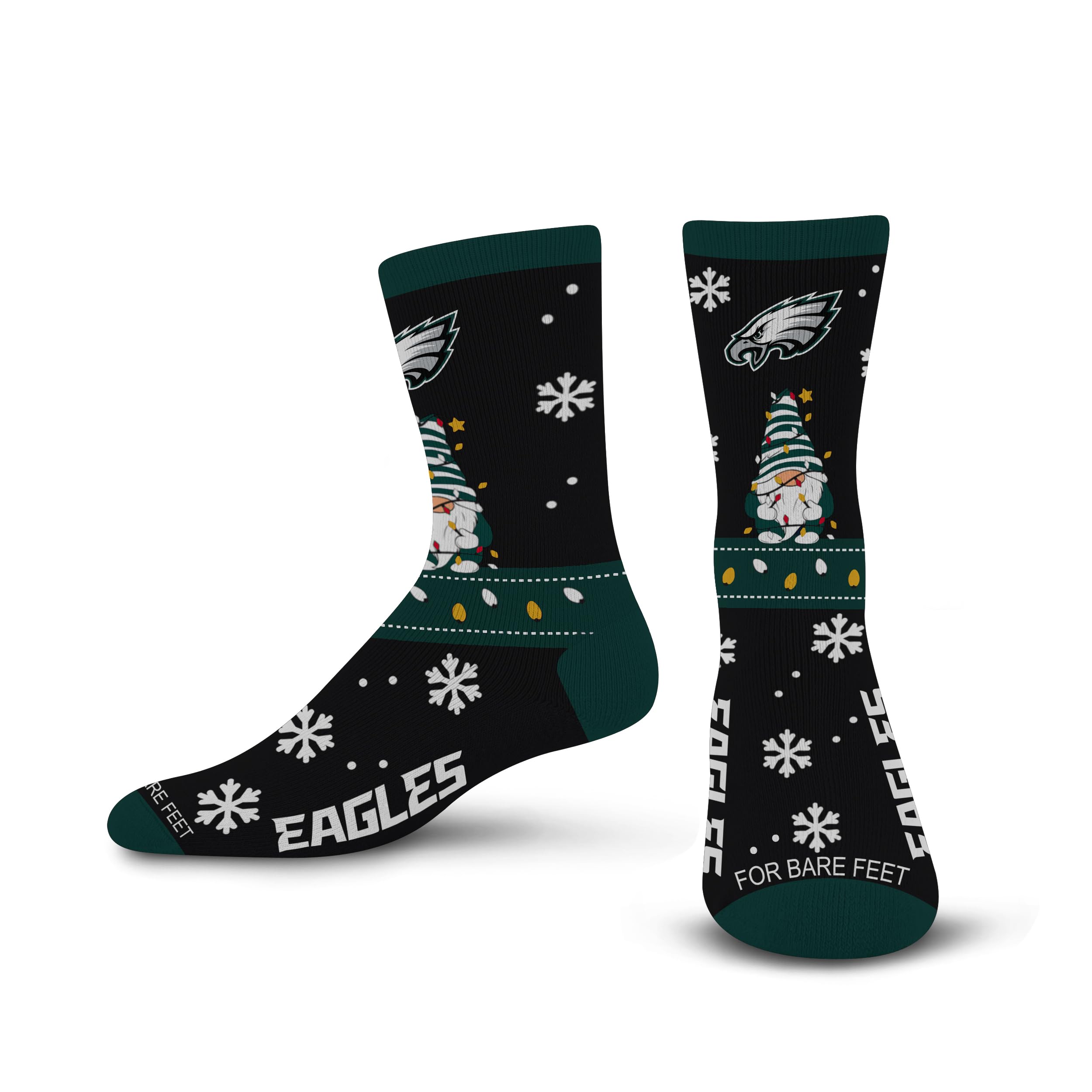 For Bare Feet NFL PHILADELPHIA EAGLES Holiday Sweater Gnome Team Colors Large - Sports Gifts, Sports Memorabilia, Sports Collectibles, Fan Shop