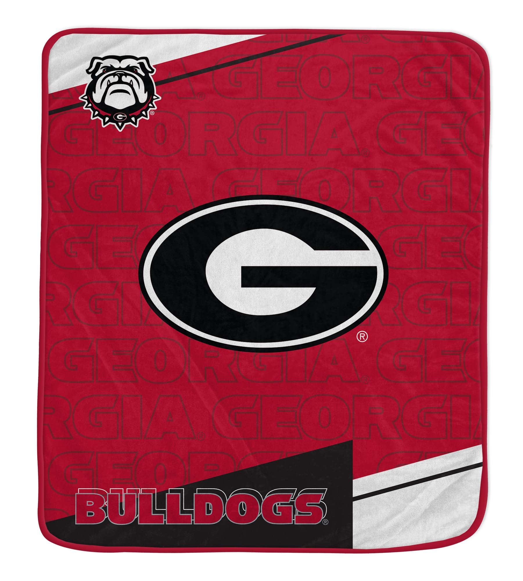 NCAA Georgia Bulldogs Diagonal Ghost Ultra Soft Blanket - Sports Gifts, Sports Memorabilia, Sports Collectibles, Fan Shop