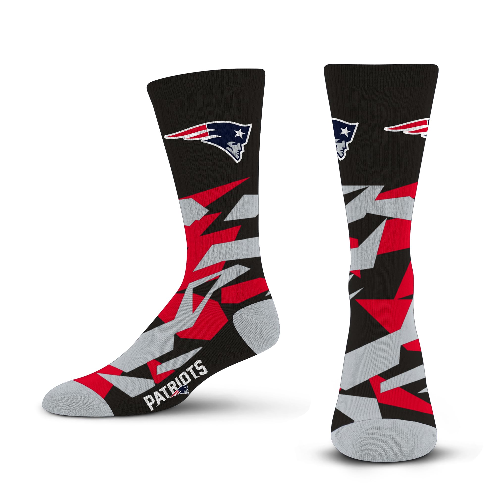 For Bare Feet NFL NEW ENGLAND PATRIOTS Shattered Camo Crew Sock Team Color Large - Sports Gifts, Sports Memorabilia, Sports Collectibles, Fan Shop