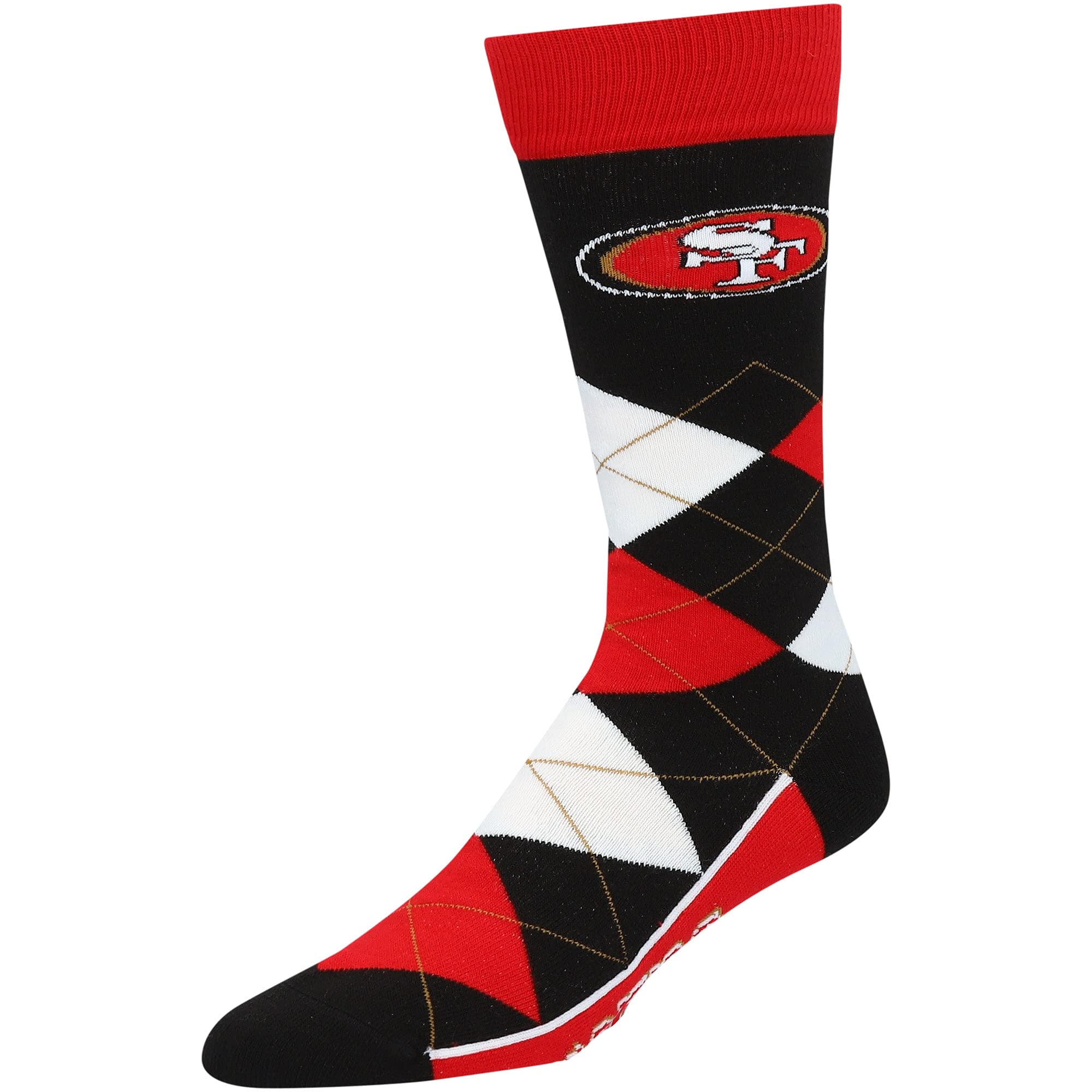 For Bare Feet NFL San Francisco 49Ers Argyle Line Up Dress Sock Team Color OSFM - Sports Gifts, Sports Memorabilia, Sports Collectibles, Fan Shop
