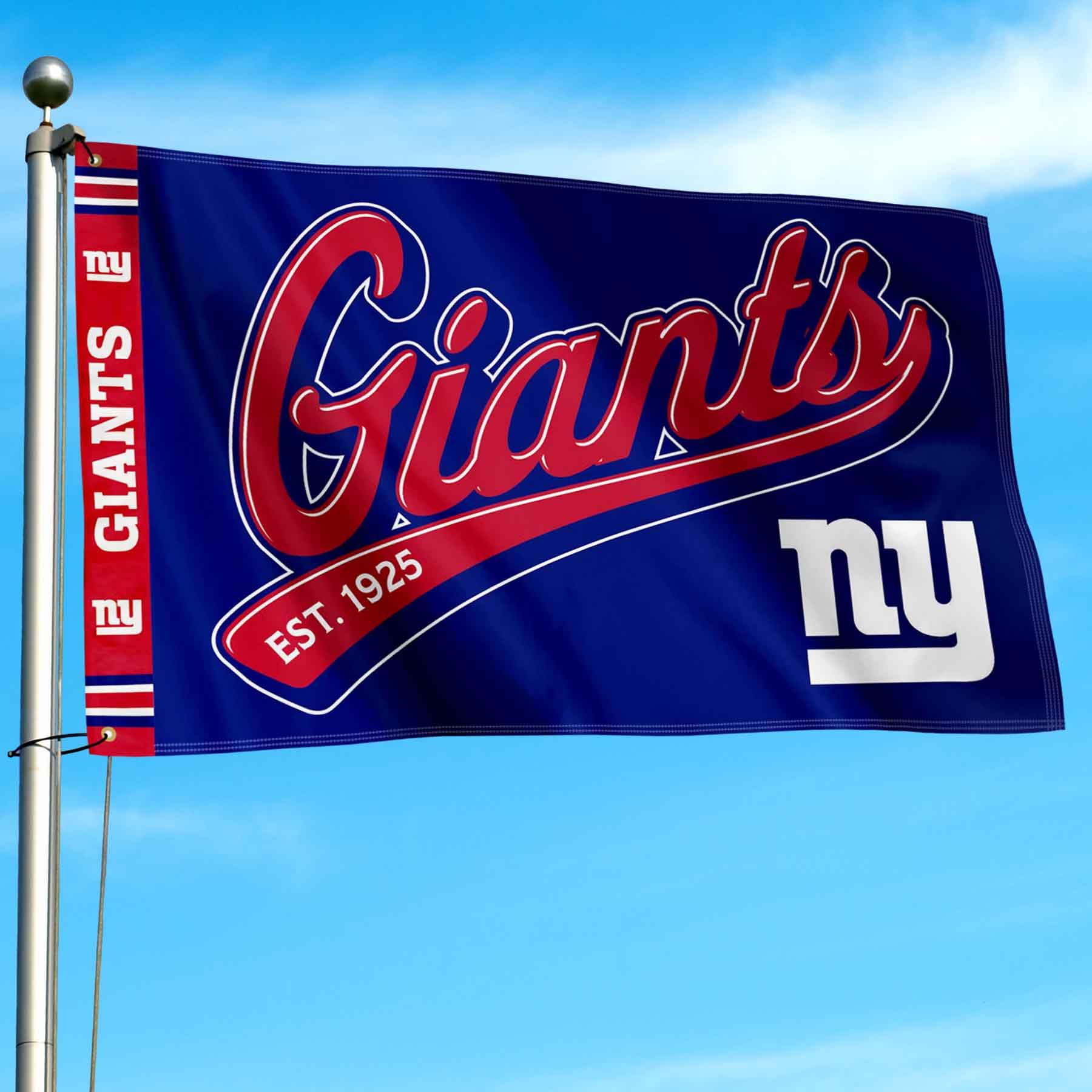WinCraft New York Giants Script Logo Premium Flag - Sports Collectibles, Sports Memorabilia, Sports Fan Shop, Sports Gifts