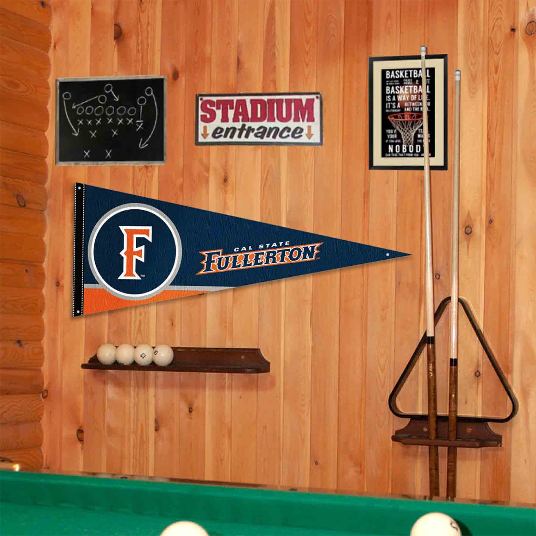 College Flags & Banners Co. Cal State Fullerton Titans Pennant Flag and Wall Tack Mount Pads - Sports Collectibles, Sports Memorabilia, Sports Fan Shop, Sports Gifts