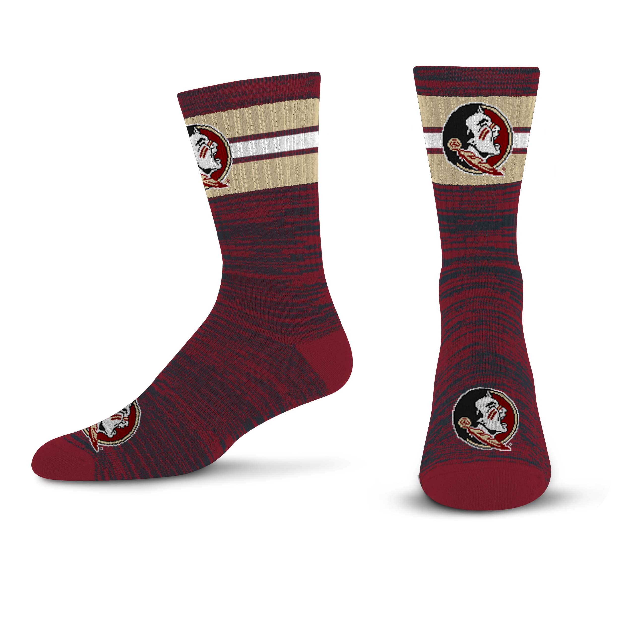 For Bare Feet Men's NCAA Florida State Seminoles First String Crew Sock Team Color Large - Sports Gifts, Sports Memorabilia, Sports Collectibles, Fan Shop