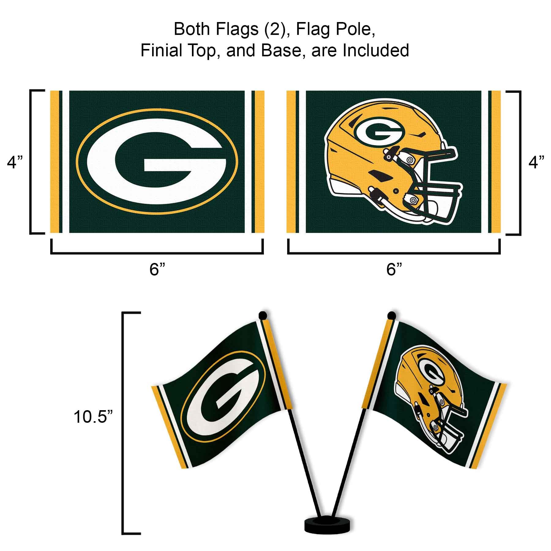 WinCraft Green Bay Packers Desk and Table Top Flags - Sports Collectibles, Sports Memorabilia, Sports Fan Shop, Sports Gifts