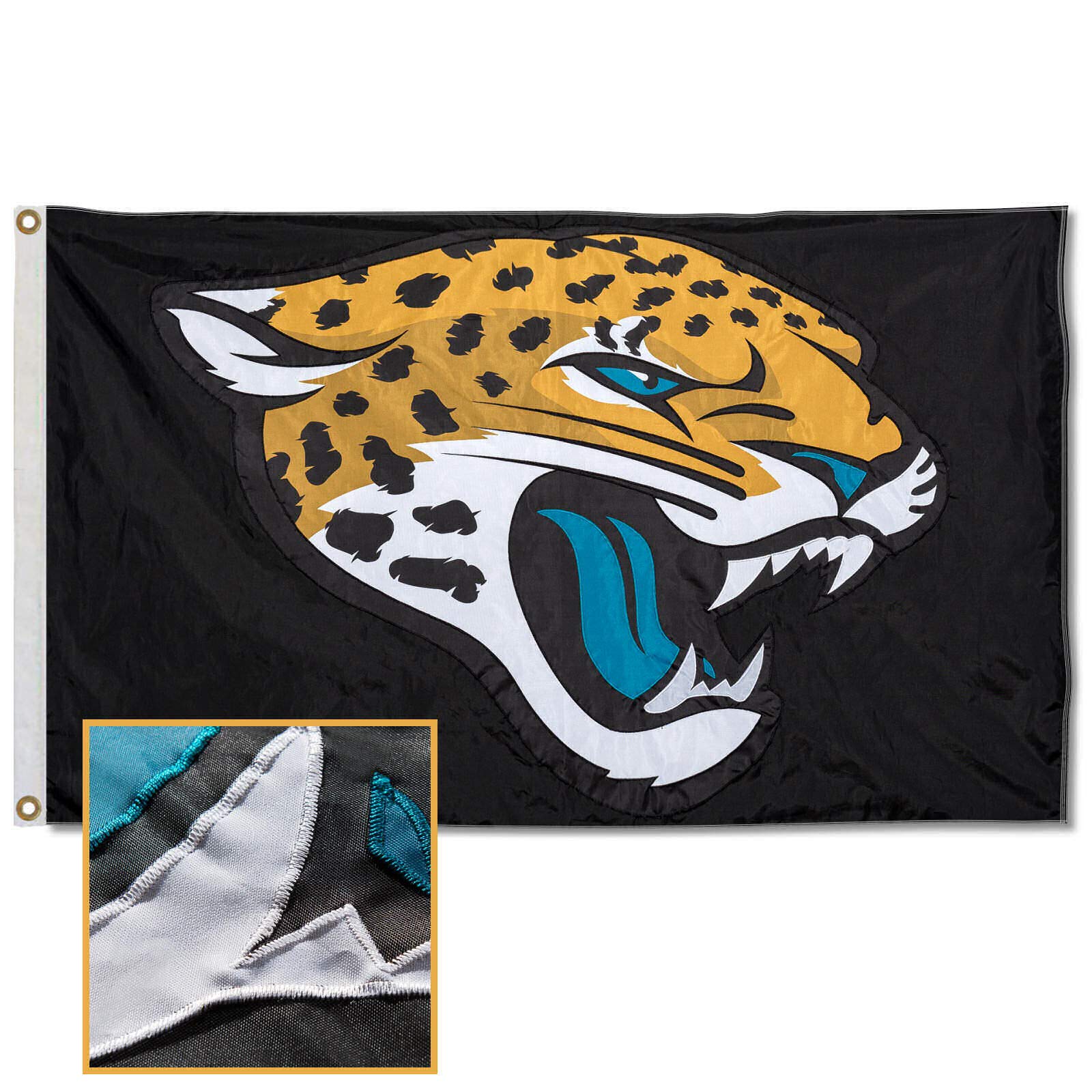WinCraft Jacksonville Jaguars Embroidered Nylon Flag - Sports Collectibles, Sports Memorabilia, Sports Fan Shop, Sports Gifts