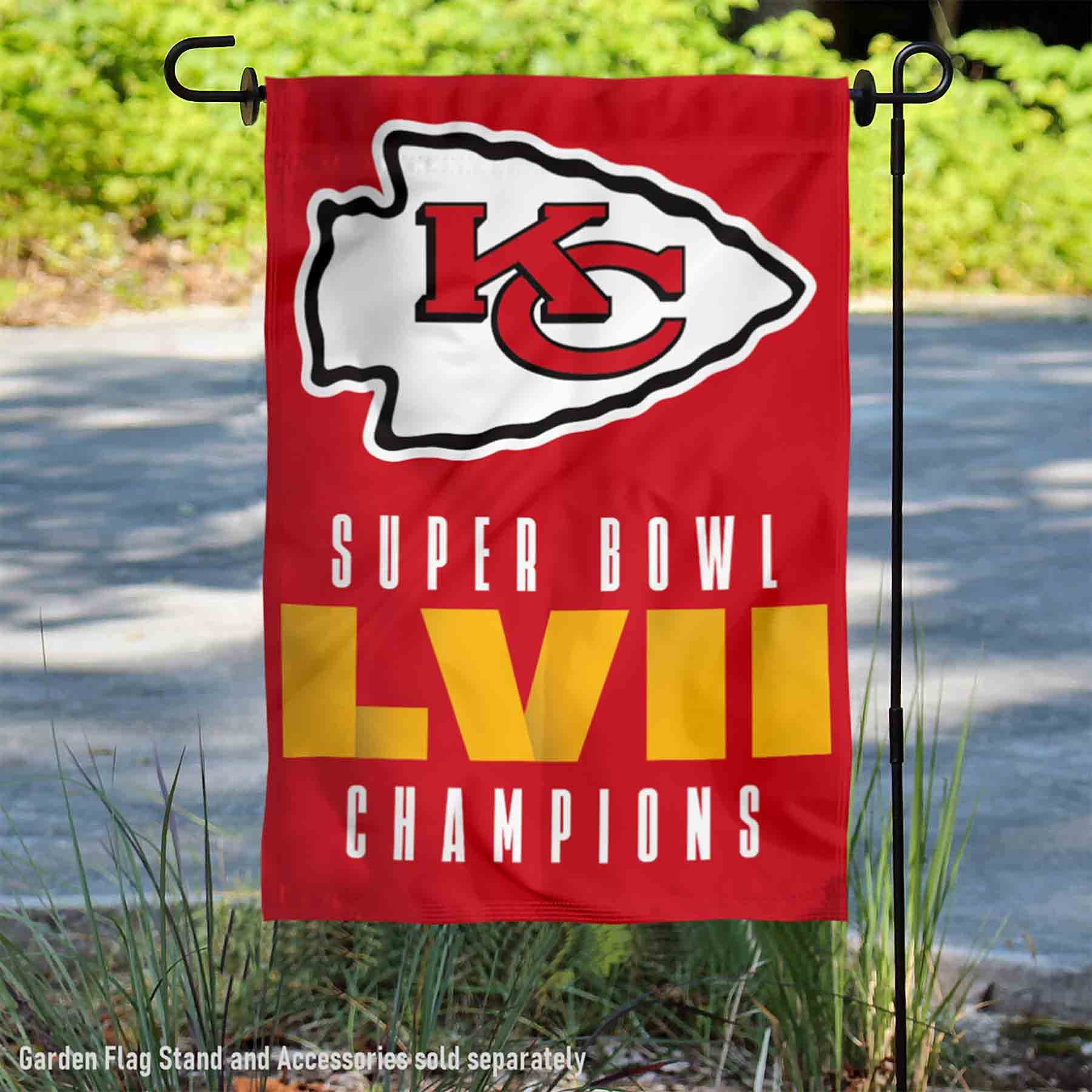 WinCraft Kansas City Chiefs Super Bowl LVII Champions Double Sided Garden Banner Flag - Sports Collectibles, Sports Memorabilia, Sports Fan Shop, Sports Gifts