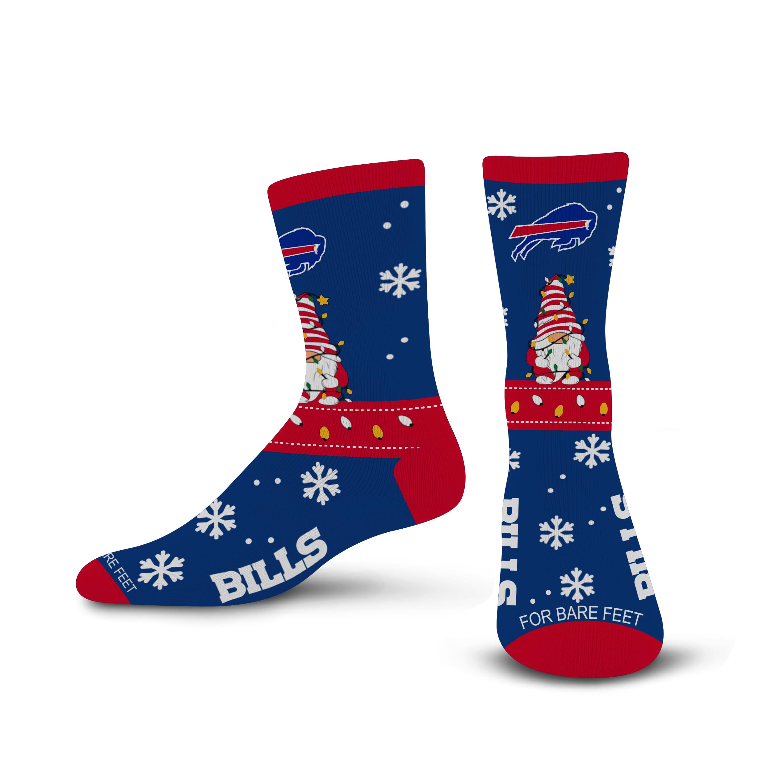 For Bare Feet NFL BUFFALO BILLS Holiday Sweater Gnome Team Colors Large - Sports Gifts, Sports Memorabilia, Sports Collectibles, Fan Shop