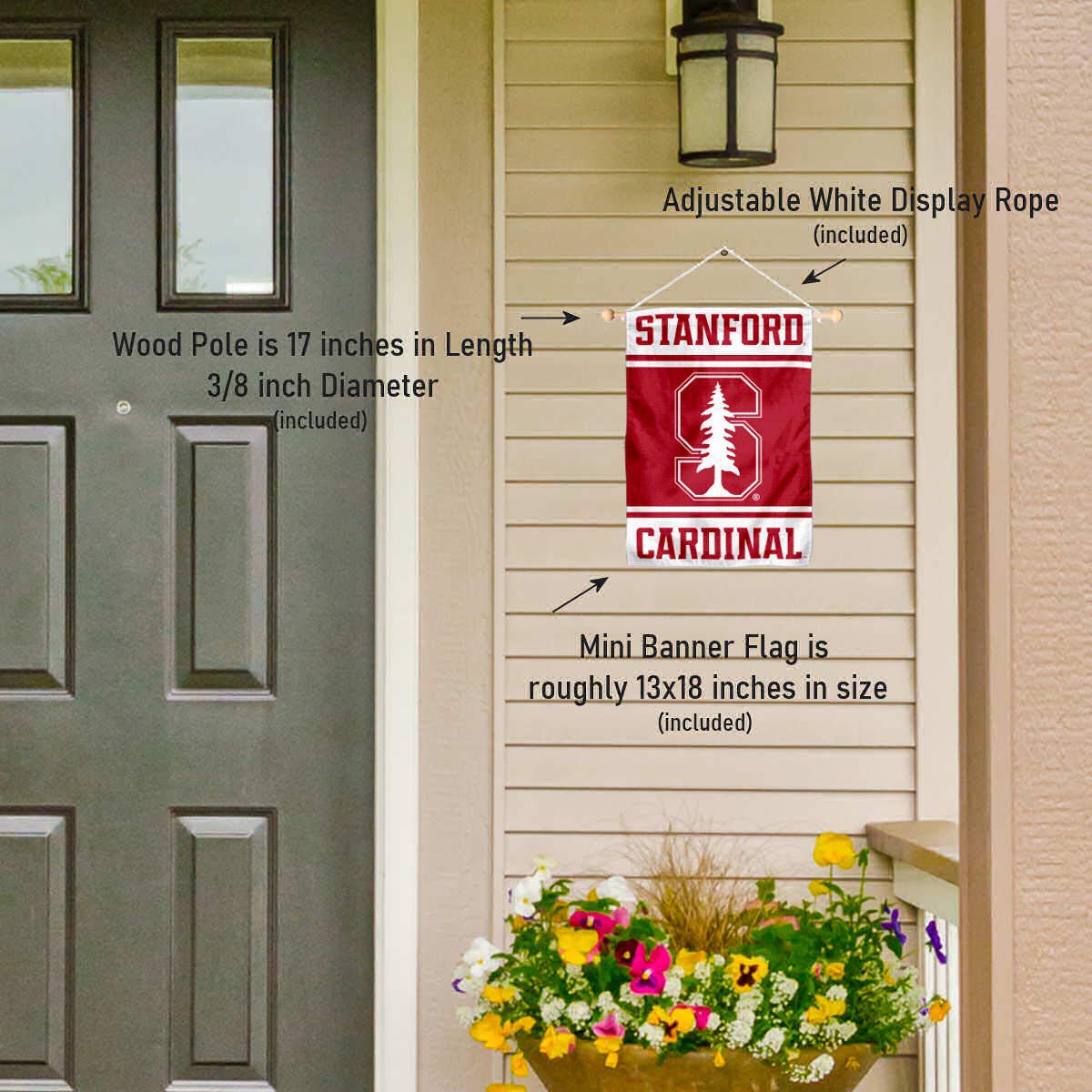 College Flags & Banners Co. Stanford Cardinal Window Wall Banner Hanging Flag with Suction Cup - Sports Collectibles, Sports Memorabilia, Sports Fan Shop, Sports Gifts
