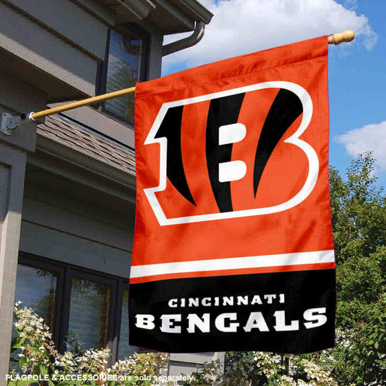 Cincinnati Bengals Two Sided House Flag - Sports Collectibles, Sports Memorabilia, Sports Fan Shop, Sports Gifts