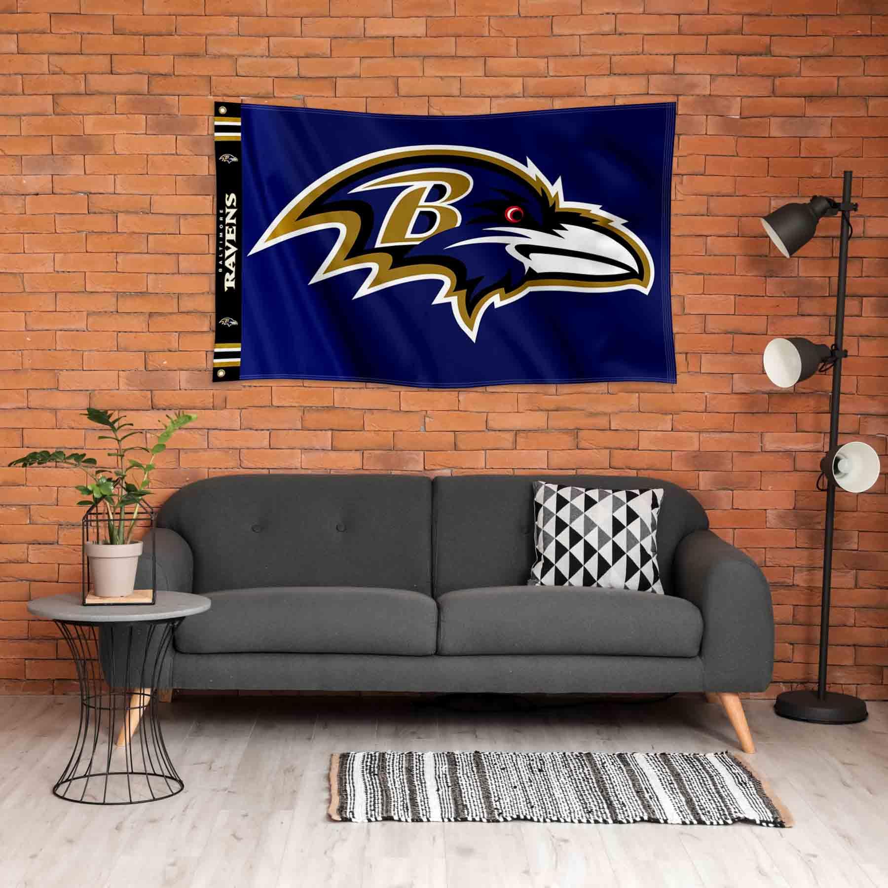 WinCraft Baltimore Ravens Printed Header 3x5 Foot Banner Flag - Sports Collectibles, Sports Memorabilia, Sports Fan Shop, Sports Gifts